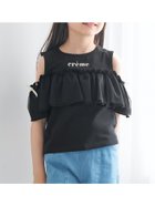 【コカ/coca / KIDS】のキッズ チュールフリルトップス 大人の最旬トレンドファッション＆コーディネート founy(ファウニー) ファッション Fashion キッズファッション Fashion for Kids トップス・カットソー Cut & Sew Tops 春 Spring カットソー Cut and Sewn Top ガーリー Girly, Feminine Style ギャザー Gathered, Ruffled ショート Short, Short Length ダウン Down, Puffer チュール Tulip, Tulip Motif デニム Denim, Jeans Material ドッキング Docking, Mixed Material フェミニン Feminine, Girly フリル Frill, Ruffle ポケット Pocket, Pocket Detail 半袖 Short Sleeve, Half Sleeve リボン Ribbon, Bow 夏 Summer thumbnail Black|ID: prp329100004982773 ipo3291000000037328014