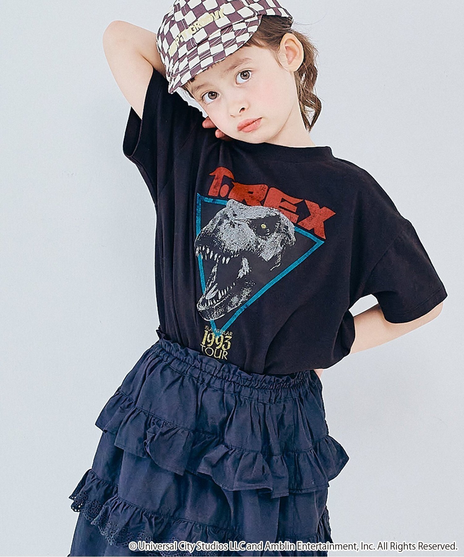 【エフオー オンラインストア/F.O.Online Store / KIDS】のジュラシックパーク バリエーショングラフィックTシャツ インテリア・キッズ・メンズ・レディースファッション・服の通販 founy(ファウニー) 　ファッション　Fashion　キッズファッション　Fashion for Kids　アウトドア　Outdoor Clothing　グラフィック　Graphic, Graphic Design　ハーフ　Half, Half-Length　フリル　Frill, Ruffle　プリント　Print, Printed Pattern　おすすめ　Recommended / Our Picks　ブラック|ID: prp329100004982785 ipo3291000000037328274