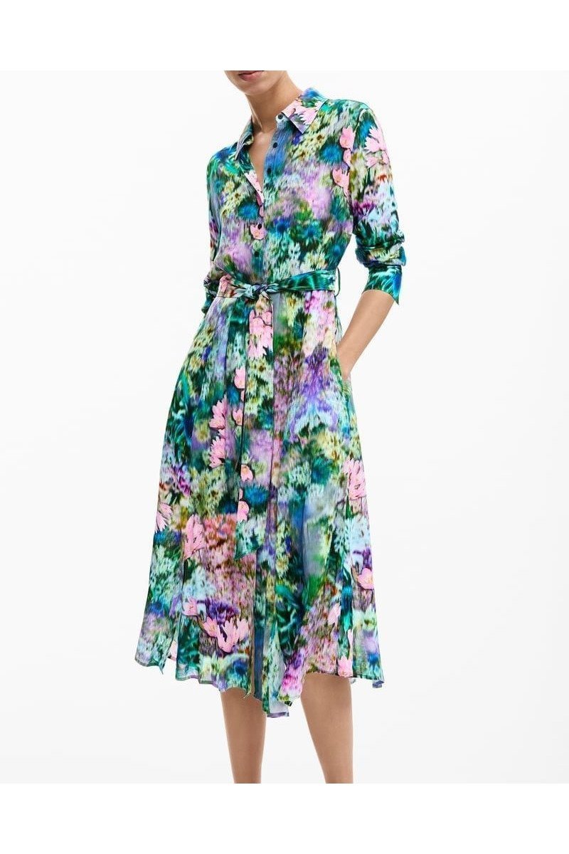 【デシグアル/Desigual】のシャツドレス ガーデン インテリア・キッズ・メンズ・レディースファッション・服の通販 founy(ファウニー) 　ファッション　Fashion　レディースファッション　Fashion for Women　トップス・カットソー　Cut & Sew Tops　シャツ・ブラウス・オフィスカジュアル　Elegant Blouses & Button-Ups　ワンピース　Dresses　フォーマル・パーティードレス・結婚式用ドレス　Elegant & Casual Dresses　イエロー　Yellow　カラフル　Colorful Design　ガーデン　Garden, Gardening　シューズ　Shoes, Footwear　デニム　Denim, Jeans Material　ドレス　Dress, One-Piece　パターン　Pattern, Design Print　パッチワーク　Patchwork, Mixed Fabric　プリント　Print, Printed Pattern　メンズ　Men's, Menswear　ロング　Long, Long-Length　長袖　Long Sleeve, Full Sleeve　イエロー/8018|ID: prp329100004982863 ipo3291000000037328761