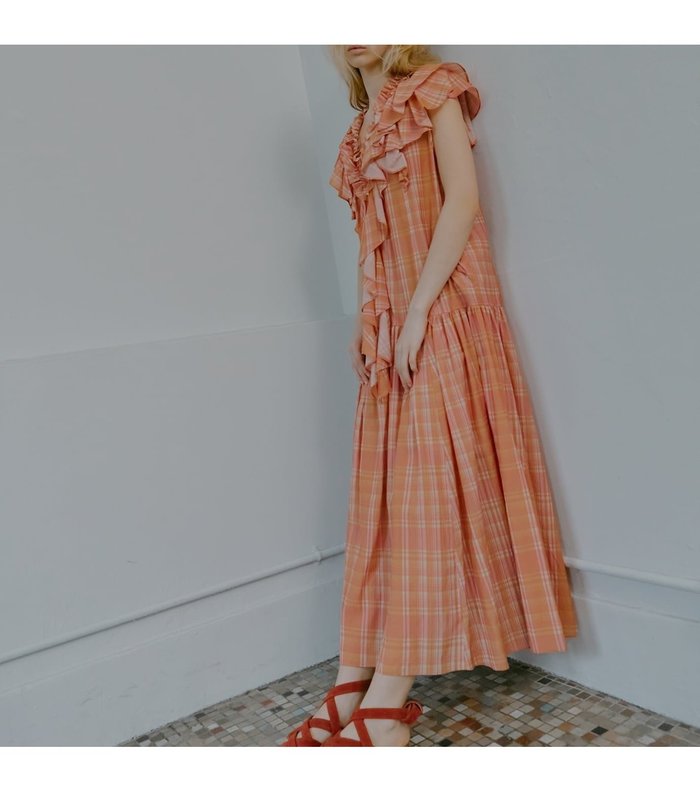 【ルシェル ブルー/LE CIEL BLEU】のプラッドプリントマキシドレス / Plaid Print Maxi Dress インテリア・キッズ・メンズ・レディースファッション・服の通販 founy(ファウニー) https://founy.com/ ファッション Fashion レディースファッション Fashion for Women ワンピース Dresses フォーマル・パーティードレス・結婚式用ドレス Elegant & Casual Dresses マキシ丈ワンピース・ロングドレス Maxi Dresses / Long One-Pieces サマー Summer, Summer Style サンダル Sandals, Summer Shoes スニーカー Sneakers, Trainers ダウン Down, Puffer チェック Check, Plaid, Tartan ドレス Dress, One-Piece ビーチ Beach, Seaside フリル Frill, Ruffle マキシ Maxi, Full Length ラッフル Ruffle, Frill |ID: prp329100004982869 ipo3291000000037328781