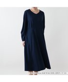 【レリアンプラスハウス/Leilian PLUS HOUSE】のVネックフレアワンピース【BOURGE】 大人の最旬トレンドファッション＆コーディネート founy(ファウニー) ファッション Fashion レディースファッション Fashion for Women ワンピース Dresses ドレープ Drape, Draping Fabric ポケット Pocket, Pocket Detail ロング Long, Long-Length エレガント 上品 Elegant 冬 Winter / This Winter thumbnail ネイビー系|ID: prp329100004982889 ipo3291000000037328874