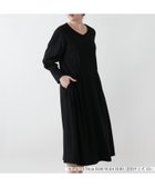 【レリアンプラスハウス/Leilian PLUS HOUSE】のVネックフレアワンピース【BOURGE】 大人の最旬トレンドファッション＆コーディネート founy(ファウニー) ファッション Fashion レディースファッション Fashion for Women ワンピース Dresses ドレープ Drape, Draping Fabric ポケット Pocket, Pocket Detail ロング Long, Long-Length エレガント 上品 Elegant 冬 Winter / This Winter thumbnail ブラック|ID: prp329100004982889 ipo3291000000037328875