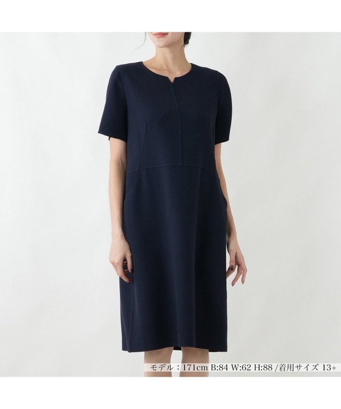 【レリアンプラスハウス/Leilian PLUS HOUSE】の一重仕立てワンピース【MANIGLIA】 インテリア・キッズ・メンズ・レディースファッション・服の通販 founy(ファウニー) https://founy.com/ ファッション Fashion レディースファッション Fashion for Women ワンピース Dresses アンダー Underwear Essentials イタリア Italy エレガント 上品 Elegant シンプル Simple, Minimal スリット Slit, Slit Detail フォルム Silhouette, Form ポケット Pocket, Pocket Detail 夏 Summer |ID: prp329100004982894 ipo3291000000037328886