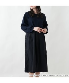 【レリアンプラスハウス/Leilian PLUS HOUSE】の切替ワンピース【Leilian WHITE LABEL】 大人の最旬トレンドファッション＆コーディネート founy(ファウニー) ファッション Fashion レディースファッション Fashion for Women ワンピース Dresses アクセサリー Fashion Accessories ウォッシャブル Machine Washable シンプル Simple, Minimal トレンド Trend, Trending Now ドッキング Docking, Mixed Material ベーシック Basic, Essential ポケット Pocket, Pocket Detail リラックス Relax, Relaxed Fit エレガント 上品 Elegant 切替 Switching, Contrast Panel 春 Spring 無地 Plain, Solid Color |ID:prp329100004982895