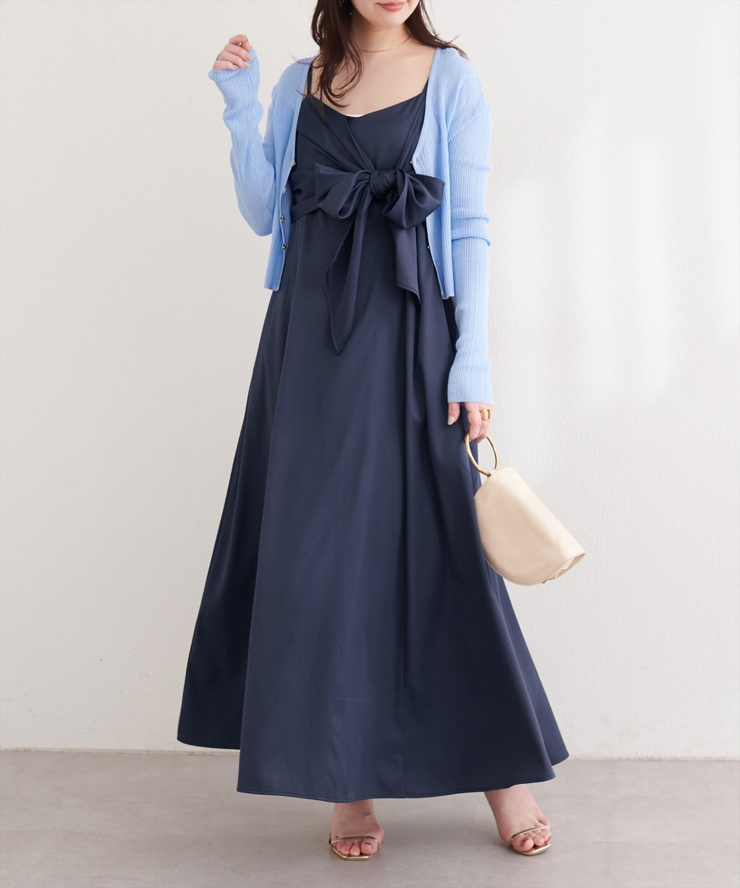 【ナチュラルクチュール/natural couture】のosono アシメカシュクールリボンキャミワンピース 大人の最旬トレンドファッション＆コーディネート founy(ファウニー) 　ファッション　Fashion　レディースファッション　Fashion for Women　ワンピース　Dresses　キャミソールワンピース　Camisole Dresses　アクセサリー　Fashion Accessories　インナー　Innerwear　エレガント 上品　Elegant　カシュクール　Wrap Design　カーディガン　Cardigan, Knitwear　キャミソール　Camisole, Spaghetti Strap Top　サンダル　Sandals, Summer Shoes　シンプル　Simple, Minimal　ジャケット　Jacket, Outerwear　スニーカー　Sneakers, Trainers　ダウン　Down, Puffer　トレンド　Trend, Trending Now　ドレープ　Drape, Draping Fabric　ネックレス　Necklace, Pendant Necklace　フェミニン　Feminine, Girly　ボレロ　Bolero, Short Cardigan　リボン　Ribbon, Bow　ロング　Long, Long-Length　再入荷　Restock / Back in Stock　おすすめ　Recommended / Our Picks　2026年　2026　2026春夏・S/S　Spring/Summer 2026 SS26　 other-1|ID: prp329100004982903 ipo3291000000037328917