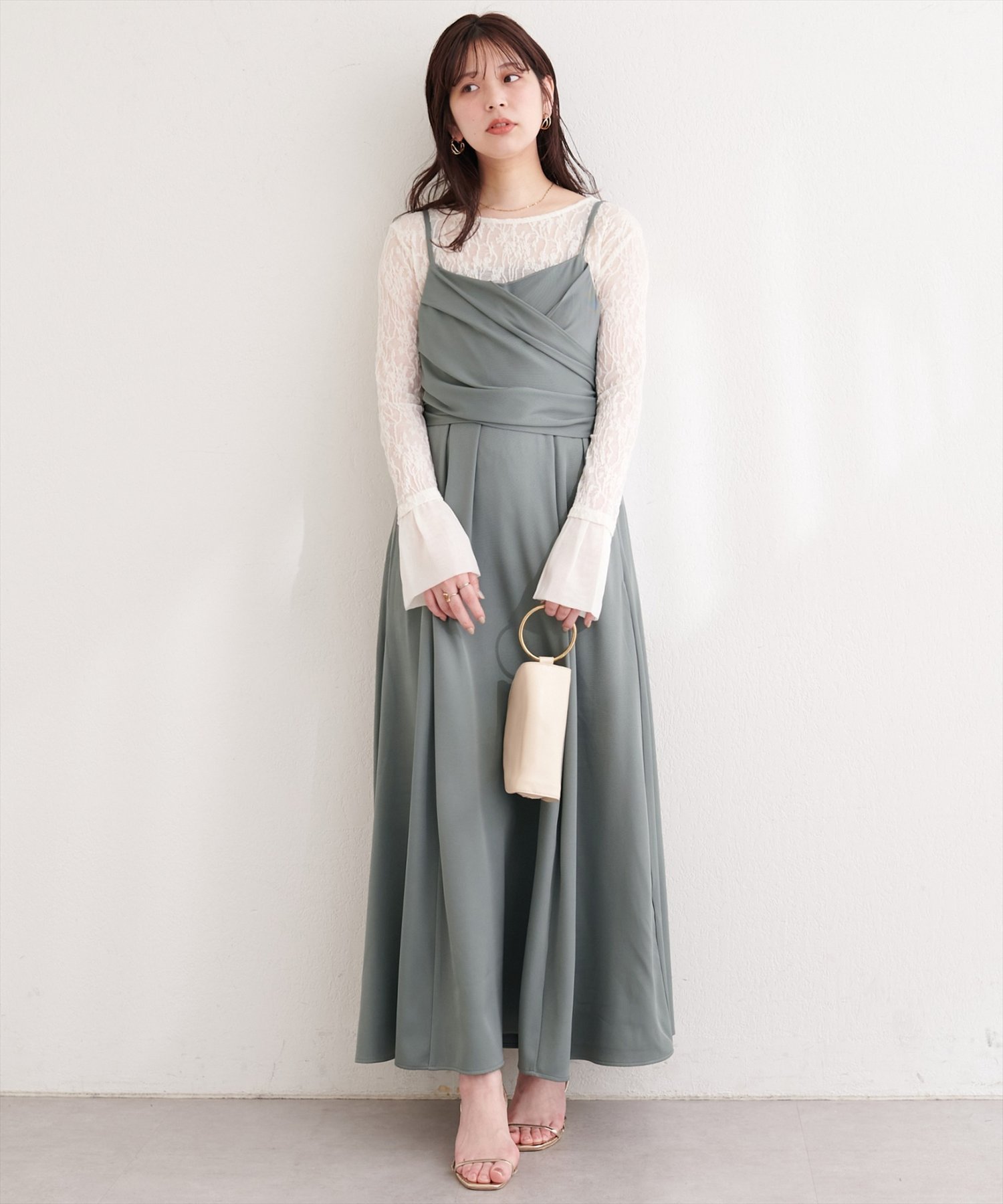 【ナチュラルクチュール/natural couture】のosono アシメカシュクールリボンキャミワンピース インテリア・キッズ・メンズ・レディースファッション・服の通販 founy(ファウニー) 　ファッション　Fashion　レディースファッション　Fashion for Women　ワンピース　Dresses　キャミソールワンピース　Camisole Dresses　アクセサリー　Fashion Accessories　インナー　Innerwear　エレガント 上品　Elegant　カシュクール　Wrap Design　カーディガン　Cardigan, Knitwear　キャミソール　Camisole, Spaghetti Strap Top　サンダル　Sandals, Summer Shoes　シンプル　Simple, Minimal　ジャケット　Jacket, Outerwear　スニーカー　Sneakers, Trainers　ダウン　Down, Puffer　トレンド　Trend, Trending Now　ドレープ　Drape, Draping Fabric　ネックレス　Necklace, Pendant Necklace　フェミニン　Feminine, Girly　ボレロ　Bolero, Short Cardigan　リボン　Ribbon, Bow　ロング　Long, Long-Length　再入荷　Restock / Back in Stock　おすすめ　Recommended / Our Picks　2026年　2026　2026春夏・S/S　Spring/Summer 2026 SS26　ミント|ID: prp329100004982903 ipo3291000000037328921
