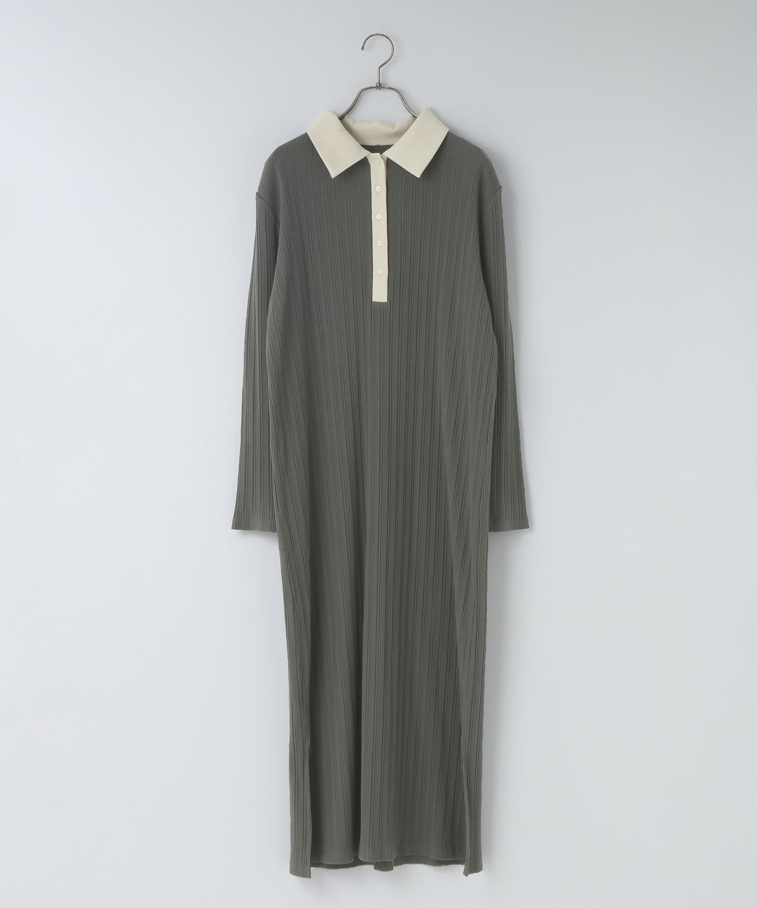 【ローリーズファーム/LOWRYS FARM】のカットポロワンピ インテリア・キッズ・メンズ・レディースファッション・服の通販 founy(ファウニー) 　ファッション　Fashion　レディースファッション　Fashion for Women　ワンピース　Dresses　おすすめ　Recommended / Our Picks　カットソー　Cut and Sewn Top　ジャケット　Jacket, Outerwear　デニム　Denim, Jeans Material　バランス　Balance, Style Balance　フレア　Flare, Flared　グレー18|ID: prp329100004982905 ipo3291000000037328930