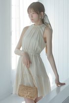 【リエンダ/rienda】の【AKB48 千葉恵里さん着用・女神ワンピ】ホルターネックギャザーミニフレアワンピース 大人の最旬トレンドファッション＆コーディネート founy(ファウニー) ファッション Fashion レディースファッション Fashion for Women ワンピース Dresses カーディガン Cardigan, Knitwear ギャザー Gathered, Ruffled サンダル Sandals, Summer Shoes シューズ Shoes, Footwear トレンド Trend, Trending Now バランス Balance, Style Balance フレア Flare, Flared フロント Front, Front Design 再入荷 Restock / Back in Stock おすすめ Recommended / Our Picks thumbnail IVOY3|ID: prp329100004982909 ipo3291000000037328945