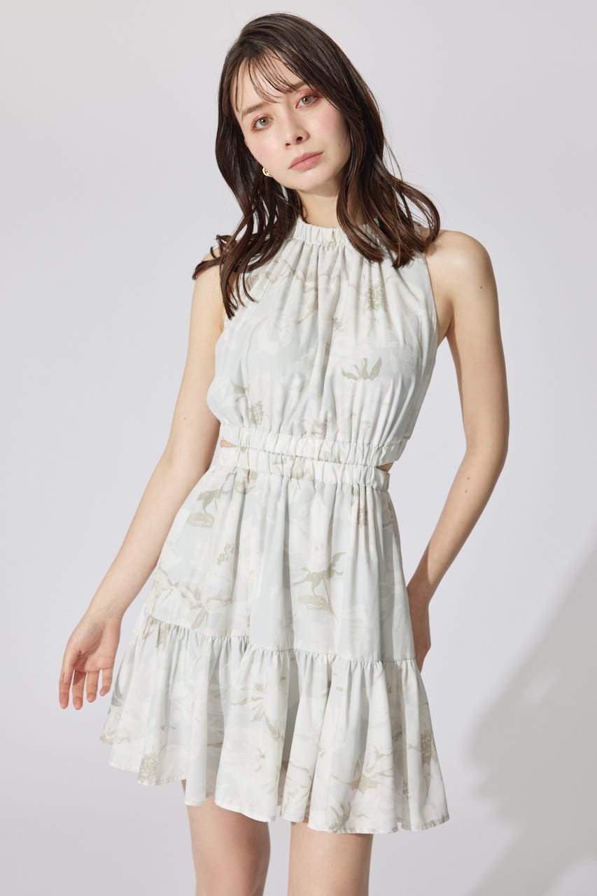 【リエンダ/rienda】の【AKB48 千葉恵里さん着用・女神ワンピ】ホルターネックギャザーミニフレアワンピース インテリア・キッズ・メンズ・レディースファッション・服の通販 founy(ファウニー) 　ファッション　Fashion　レディースファッション　Fashion for Women　ワンピース　Dresses　カーディガン　Cardigan, Knitwear　ギャザー　Gathered, Ruffled　サンダル　Sandals, Summer Shoes　シューズ　Shoes, Footwear　トレンド　Trend, Trending Now　バランス　Balance, Style Balance　フレア　Flare, Flared　フロント　Front, Front Design　再入荷　Restock / Back in Stock　おすすめ　Recommended / Our Picks　柄PUR5|ID: prp329100004982909 ipo3291000000037328948