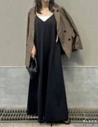 【リエディ/Re:EDIT】のジョーゼットポンチフレアキャミワンピース 大人の最旬トレンドファッション＆コーディネート founy(ファウニー) ファッション Fashion レディースファッション Fashion for Women ワンピース Dresses キャミソールワンピース Camisole Dresses インナー Innerwear キャミソール Camisole, Spaghetti Strap Top コンパクト Compact, Small Size シンプル Simple, Minimal ジョーゼット Georgette, Semi-Sheer Fabric ストレッチ Stretch, Stretchy Fabric トレンド Trend, Trending Now バランス Balance, Style Balance フェミニン Feminine, Girly フレア Flare, Flared フロント Front, Front Design リボン Ribbon, Bow ロング Long, Long-Length エレガント 上品 Elegant thumbnail ブラック|ID: prp329100004982914 ipo3291000000037328974