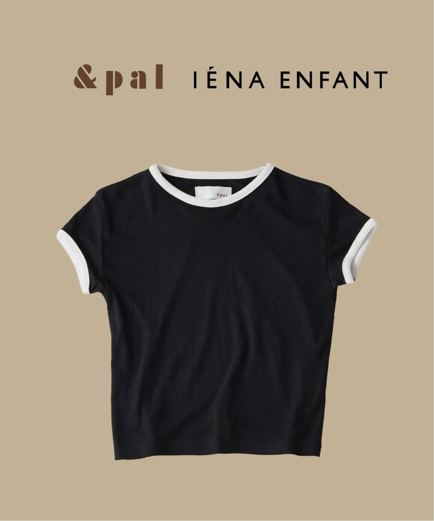 【イエナアンファン/IENA ENFANT / KIDS】の【 PAL/アンドパル】別注リンガーTシャツ kids インテリア・キッズ・メンズ・レディースファッション・服の通販 founy(ファウニー) 　ファッション　Fashion　キッズファッション　Fashion for Kids　今季　This Season, Current Season　サロペット　Overalls, Salopette　シルク　Silk, 100% Silk　スマート　Smart, Elegant　とろみ　Fluid, Flowy Fabric　別注　Limited Edition, Custom Order　半袖　Short Sleeve, Half Sleeve　モノトーン　Monotone, Black and White　レース　Lace, Lace Fabric　ブラック|ID: prp329100004982937 ipo3291000000037329101