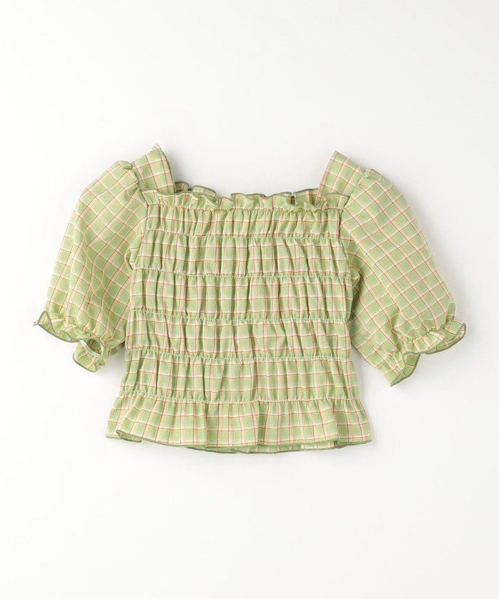 【ユナイテッドアローズ/UNITED ARROWS / KIDS】のチェック シャーリング プルオーバー / キッズ 100cm-130cm インテリア・キッズ・メンズ・レディースファッション・服の通販 founy(ファウニー) https://founy.com/ ファッション Fashion キッズファッション Fashion for Kids トップス・カットソー Cut & Sew Tops シャーリング Shirring, Ruched セットアップ Set-Up, Coordinated Outfit チェック Check, Plaid, Tartan デニム Denim, Jeans Material 定番 Standard, Basic Item ボトム Bottoms, Lower Wear アウトレット Outlet / Clearance おすすめ Recommended / Our Picks 夏 Summer |ID: prp329100004982951 ipo3291000000037329197