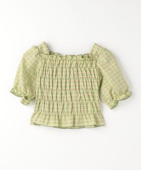 【ユナイテッドアローズ/UNITED ARROWS / KIDS】のチェック シャーリング プルオーバー / キッズ 100cm-130cm 大人の最旬トレンドファッション＆コーディネート founy(ファウニー) ファッション Fashion キッズファッション Fashion for Kids トップス・カットソー Cut & Sew Tops シャーリング Shirring, Ruched セットアップ Set-Up, Coordinated Outfit チェック Check, Plaid, Tartan デニム Denim, Jeans Material 定番 Standard, Basic Item ボトム Bottoms, Lower Wear アウトレット Outlet / Clearance おすすめ Recommended / Our Picks 夏 Summer |ID:prp329100004982951