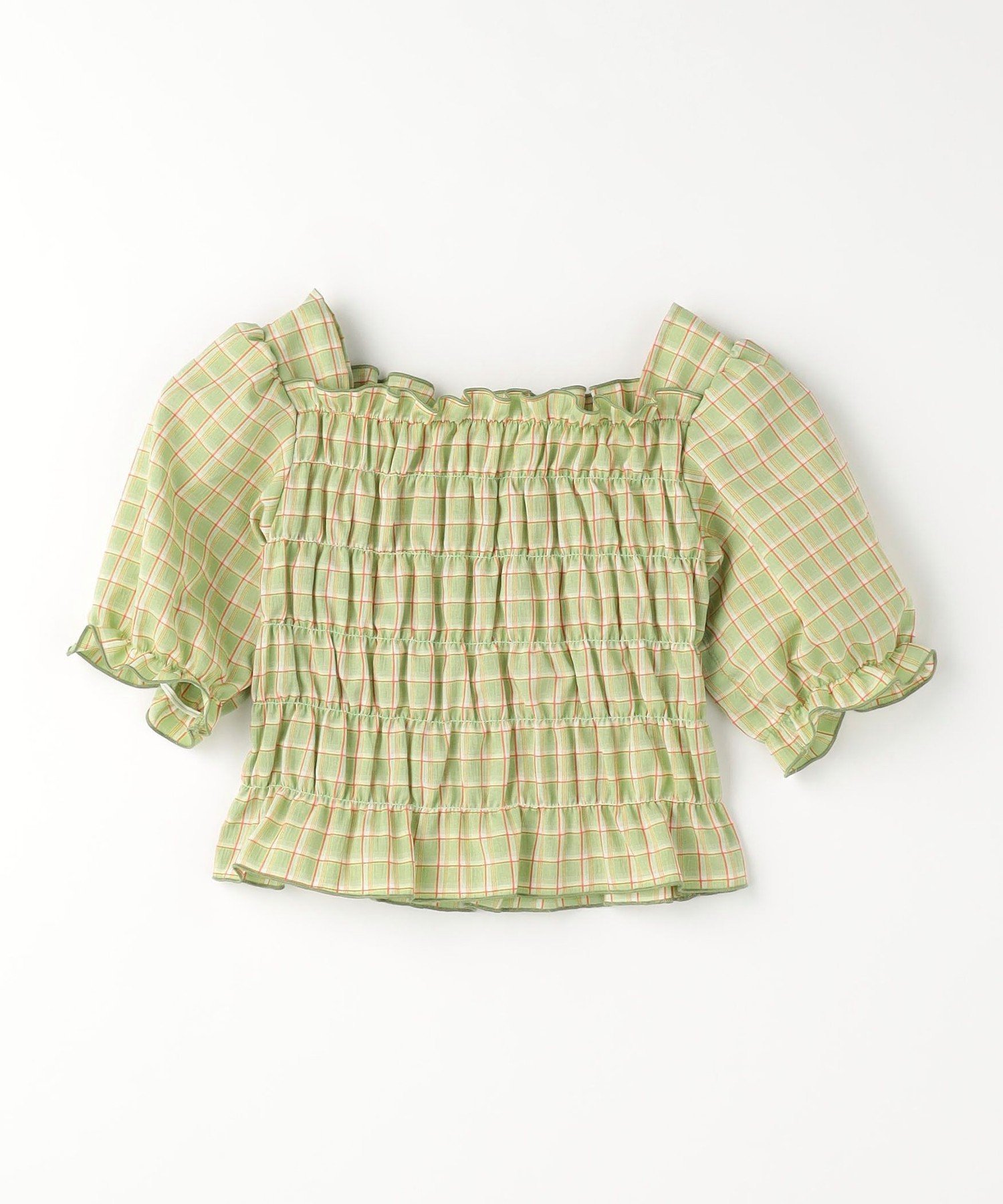 【ユナイテッドアローズ/UNITED ARROWS / KIDS】のチェック シャーリング プルオーバー / キッズ 100cm-130cm 大人の最旬トレンドファッション＆コーディネート founy(ファウニー) 　ファッション　Fashion　キッズファッション　Fashion for Kids　トップス・カットソー　Cut & Sew Tops　シャーリング　Shirring, Ruched　セットアップ　Set-Up, Coordinated Outfit　チェック　Check, Plaid, Tartan　デニム　Denim, Jeans Material　定番　Standard, Basic Item　ボトム　Bottoms, Lower Wear　アウトレット　Outlet / Clearance　おすすめ　Recommended / Our Picks　夏　Summer　 other-1|ID: prp329100004982951 ipo3291000000037329197