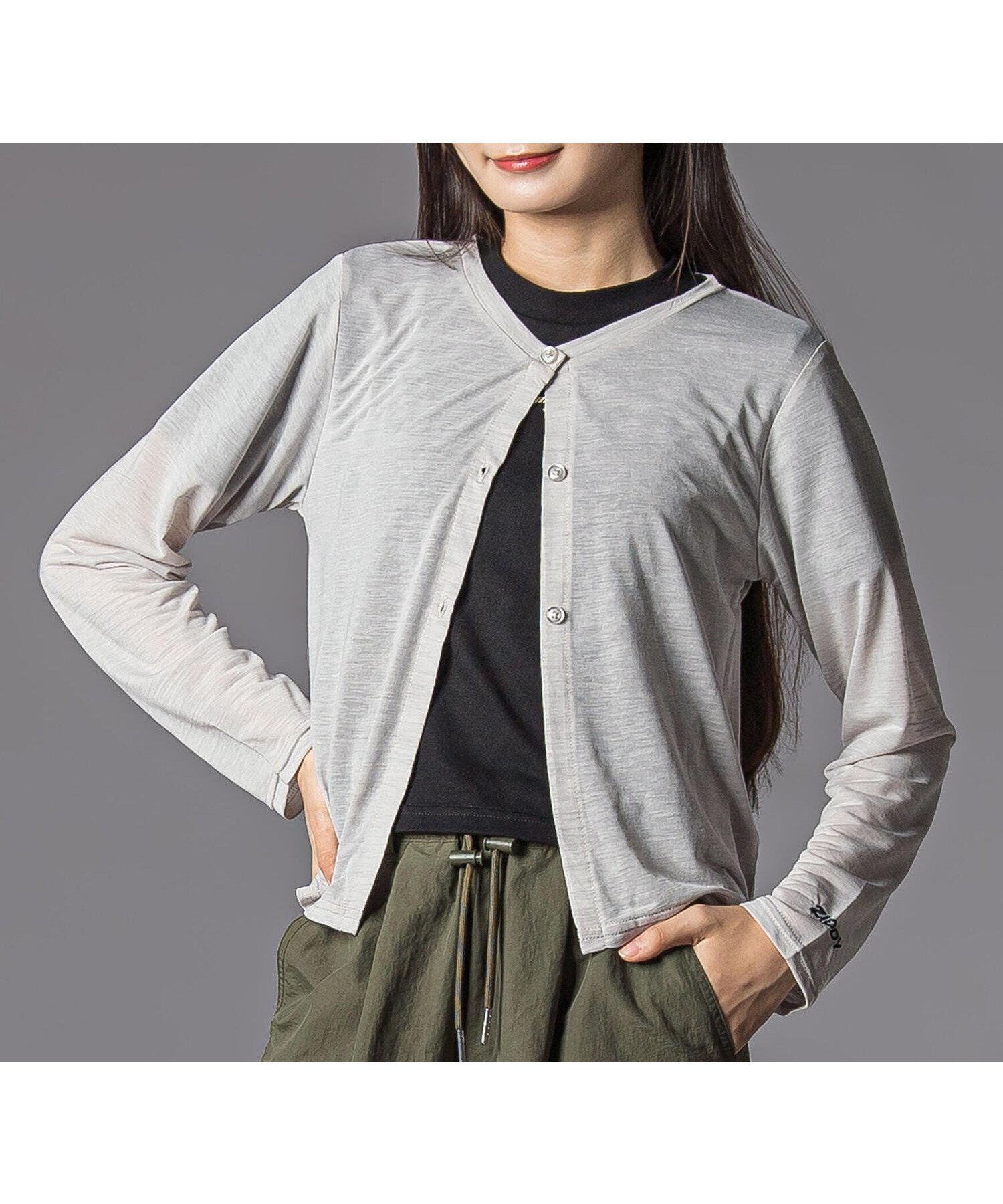 【ベベ オンライン ストア/BEBE ONLINE STORE / KIDS】のシアーカーディガン 半袖ロゴTシャツ(130~160cm) インテリア・キッズ・メンズ・レディースファッション・服の通販 founy(ファウニー) 　ファッション　Fashion　キッズファッション　Fashion for Kids　インナー　Innerwear　カーディガン　Cardigan, Knitwear　ガーリー　Girly, Feminine Style　シアー　Sheer, See-Through　シンプル　Simple, Minimal　デニム　Denim, Jeans Material　トレンド　Trend, Trending Now　バランス　Balance, Style Balance　半袖　Short Sleeve, Half Sleeve　ワンポイント　One Point, Statement Accent　2025年　2025　2025-2026秋冬・A/W　Autumn/Winter 2025–26 AW25–26　グレー|ID: prp329100004982970 ipo3291000000037329330