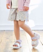 【エニー/ANY / KIDS】の裾スカラップ ショートパンツ 大人の最旬トレンドファッション＆コーディネート founy(ファウニー) ファッション Fashion キッズファッション Fashion for Kids ボトムス Bottoms ギンガム Gingham, Gingham Fabric ショート Short, Short Length スカラップ Scallop, Scalloped Edge デニム Denim, Jeans Material ポケット Pocket, Pocket Detail ラベンダー Lavender 無地 Plain, Solid Color thumbnail ラベンダー×花柄[582]|ID: prp329100004982977 ipo3291000000037329384