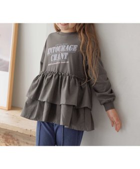 【グローバルワーク/GLOBAL WORK / KIDS】のロゴドッキングチュニック/キッズ/599758 大人の最旬トレンドファッション＆コーディネート founy(ファウニー) ファッション Fashion キッズファッション Fashion for Kids おすすめ Recommended / Our Picks ガーリー Girly, Feminine Style シンプル Simple, Minimal チュニック Tunic, Long Top デニム Denim, Jeans Material フリル Frill, Ruffle フレア Flare, Flared プリント Print, Printed Pattern ボトム Bottoms, Lower Wear |ID:prp329100004982979
