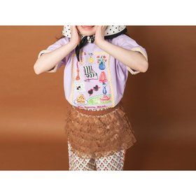 【ブランシェス/branshes / KIDS】の【WEB限定/りぃー*branshesコラボ】リンガー半袖Tシャツ 大人の最旬トレンドファッション＆コーディネート founy(ファウニー) ファッション Fashion キッズファッション Fashion for Kids おすすめ Recommended / Our Picks カラフル Colorful Design グラフィック Graphic, Graphic Design コラボ Collaboration, Collab セットアップ Set-Up, Coordinated Outfit リラックス Relax, Relaxed Fit ワイド Wide, Wide Fit ワッフル Waffle, Waffle Knit 人気 Popular, Best Seller 半袖 Short Sleeve, Half Sleeve |ID:prp329100004982981