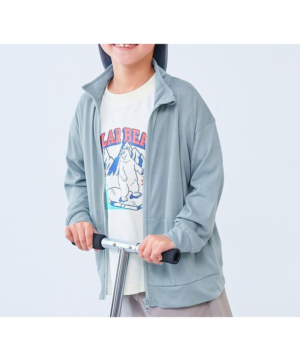 【デビロック/devirock / KIDS】のUVカット 首が日焼けしにくい スタンドジップカーディガン 子供服 キッズ 26SS インテリア・キッズ・メンズ・レディースファッション・服の通販 founy(ファウニー) 　ファッション　Fashion　キッズファッション　Fashion for Kids　カットソー　Cut and Sewn Top　カラフル　Colorful Design　スタンド　Stand Collar, Upright Stand　おすすめ　Recommended / Our Picks　夏　Summer　2026年　2026　2026春夏・S/S　Spring/Summer 2026 SS26　004-ダスティブルー|ID: prp329100004982985 ipo3291000000037329444