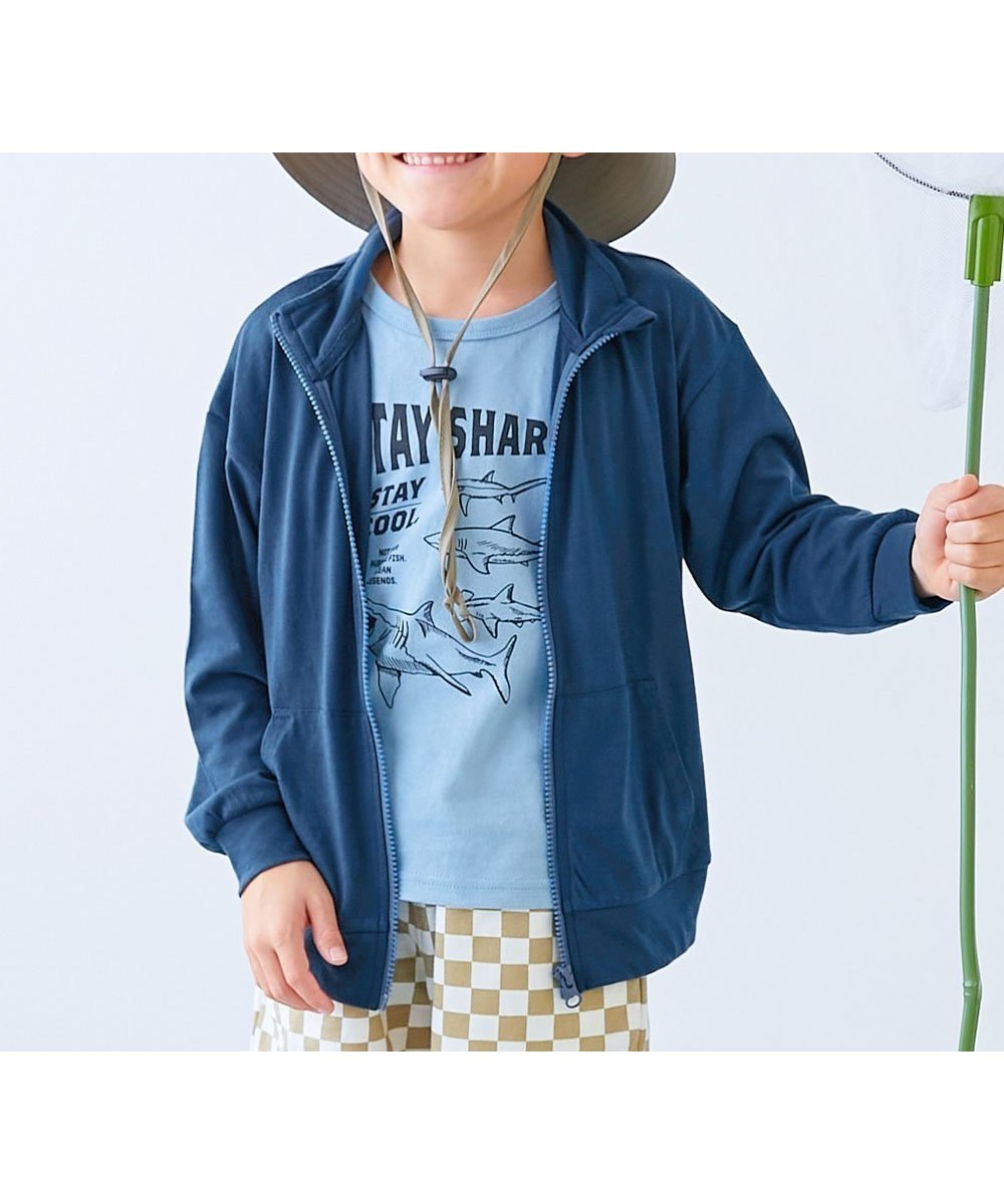 【デビロック/devirock / KIDS】のUVカット 首が日焼けしにくい スタンドジップカーディガン 子供服 キッズ 26SS インテリア・キッズ・メンズ・レディースファッション・服の通販 founy(ファウニー) 　ファッション　Fashion　キッズファッション　Fashion for Kids　カットソー　Cut and Sewn Top　カラフル　Colorful Design　スタンド　Stand Collar, Upright Stand　おすすめ　Recommended / Our Picks　夏　Summer　2026年　2026　2026春夏・S/S　Spring/Summer 2026 SS26　003-アビスブルー|ID: prp329100004982985 ipo3291000000037329447