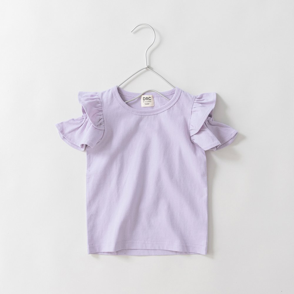 【ブランシェス/branshes / KIDS】の【DRC/WEB限定】肩あきフリル半袖Tシャツ インテリア・キッズ・メンズ・レディースファッション・服の通販 founy(ファウニー) 　ファッション　Fashion　キッズファッション　Fashion for Kids　吸水　Absorbent, Quick-Dry　フリル　Frill, Ruffle　ボーイズ　Boyish, Boy Style　半袖　Short Sleeve, Half Sleeve　プチプライス・低価格　Affordable / Budget Price　おすすめ　Recommended / Our Picks　46:ラベンダー|ID: prp329100004982986 ipo3291000000037329455