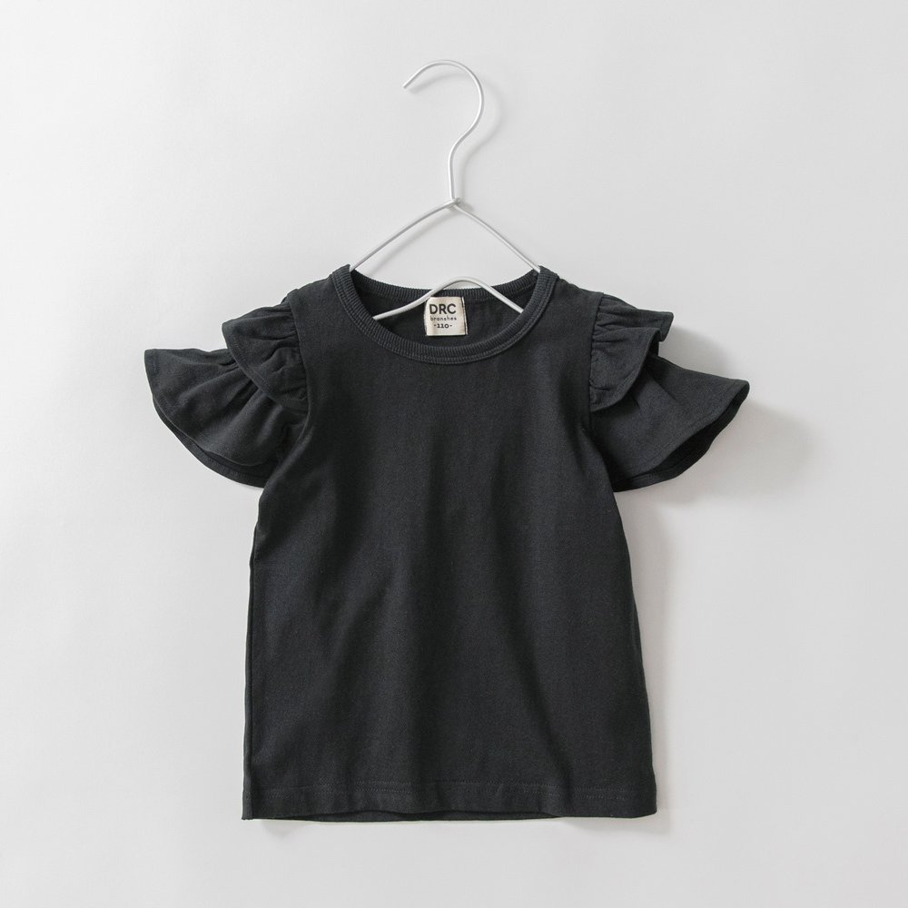 【ブランシェス/branshes / KIDS】の【DRC/WEB限定】肩あきフリル半袖Tシャツ インテリア・キッズ・メンズ・レディースファッション・服の通販 founy(ファウニー) 　ファッション　Fashion　キッズファッション　Fashion for Kids　吸水　Absorbent, Quick-Dry　フリル　Frill, Ruffle　ボーイズ　Boyish, Boy Style　半袖　Short Sleeve, Half Sleeve　プチプライス・低価格　Affordable / Budget Price　おすすめ　Recommended / Our Picks　85:ブラック|ID: prp329100004982986 ipo3291000000037329456