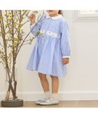 【ナルミヤ オンライン/NARUMIYA ONELINE / KIDS】の【リンク】シャツワンピース 大人の最旬トレンドファッション＆コーディネート founy(ファウニー) ファッション Fashion キッズファッション Fashion for Kids ワンピース Dresses ストライプ Stripe, Striped Pattern チェック Check, Plaid, Tartan パターン Pattern, Design Print ポケット Pocket, Pocket Detail エレガント 上品 Elegant 長袖 Long Sleeve, Full Sleeve thumbnail ライト ブルー|ID: prp329100004982987 ipo3291000000037329460