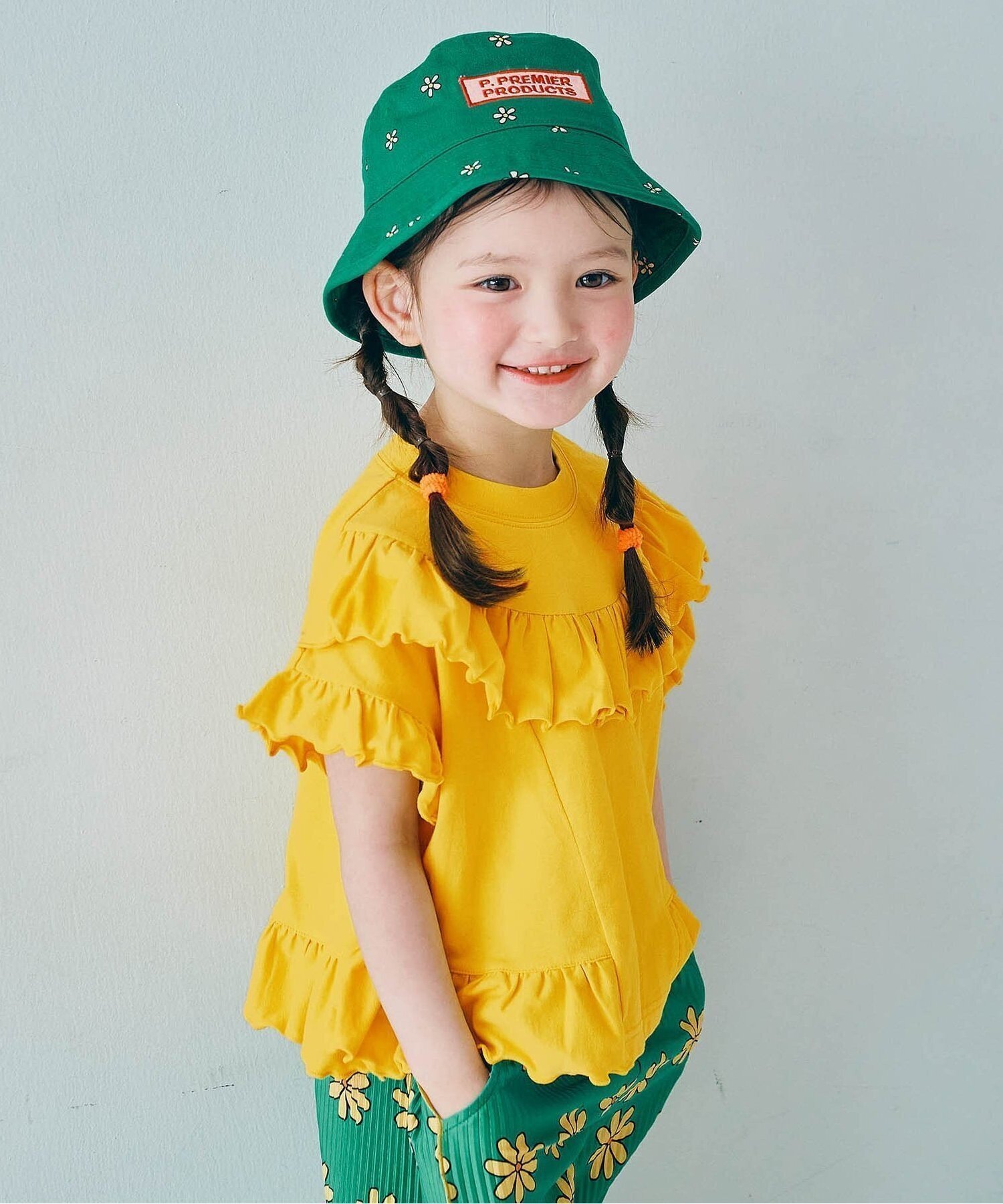 【エフオー オンラインストア/F.O.Online Store / KIDS】のエアリーストレッチフリルメロウTシャツ インテリア・キッズ・メンズ・レディースファッション・服の通販 founy(ファウニー) 　ファッション　Fashion　キッズファッション　Fashion for Kids　ストレッチ　Stretch, Stretchy Fabric　イエロー|ID: prp329100004982991 ipo3291000000037329506