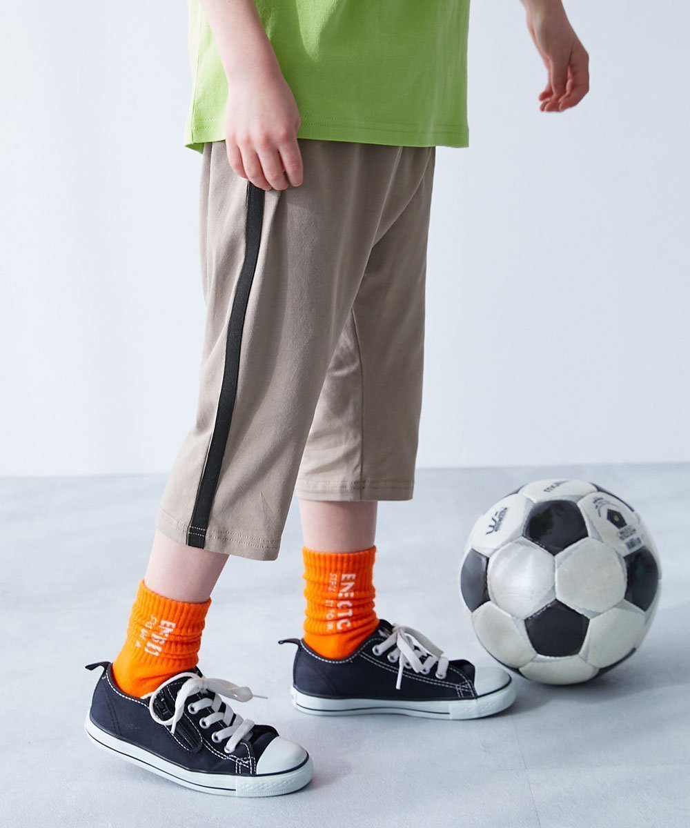【デビロック/devirock / KIDS】のひざが隠れる 7分丈 デザインサルエルパンツ 子供服 キッズ ベビー服 男の子 26SS インテリア・キッズ・メンズ・レディースファッション・服の通販 founy(ファウニー) 　ファッション　Fashion　キッズファッション　Fashion for Kids　ボトムス　Bottoms　ストレッチ　Stretch, Stretchy Fabric　プリント　Print, Printed Pattern　2026年　2026　2026春夏・S/S　Spring/Summer 2026 SS26　009-ライン-Dグレージュ|ID: prp329100004982995 ipo3291000000037329526