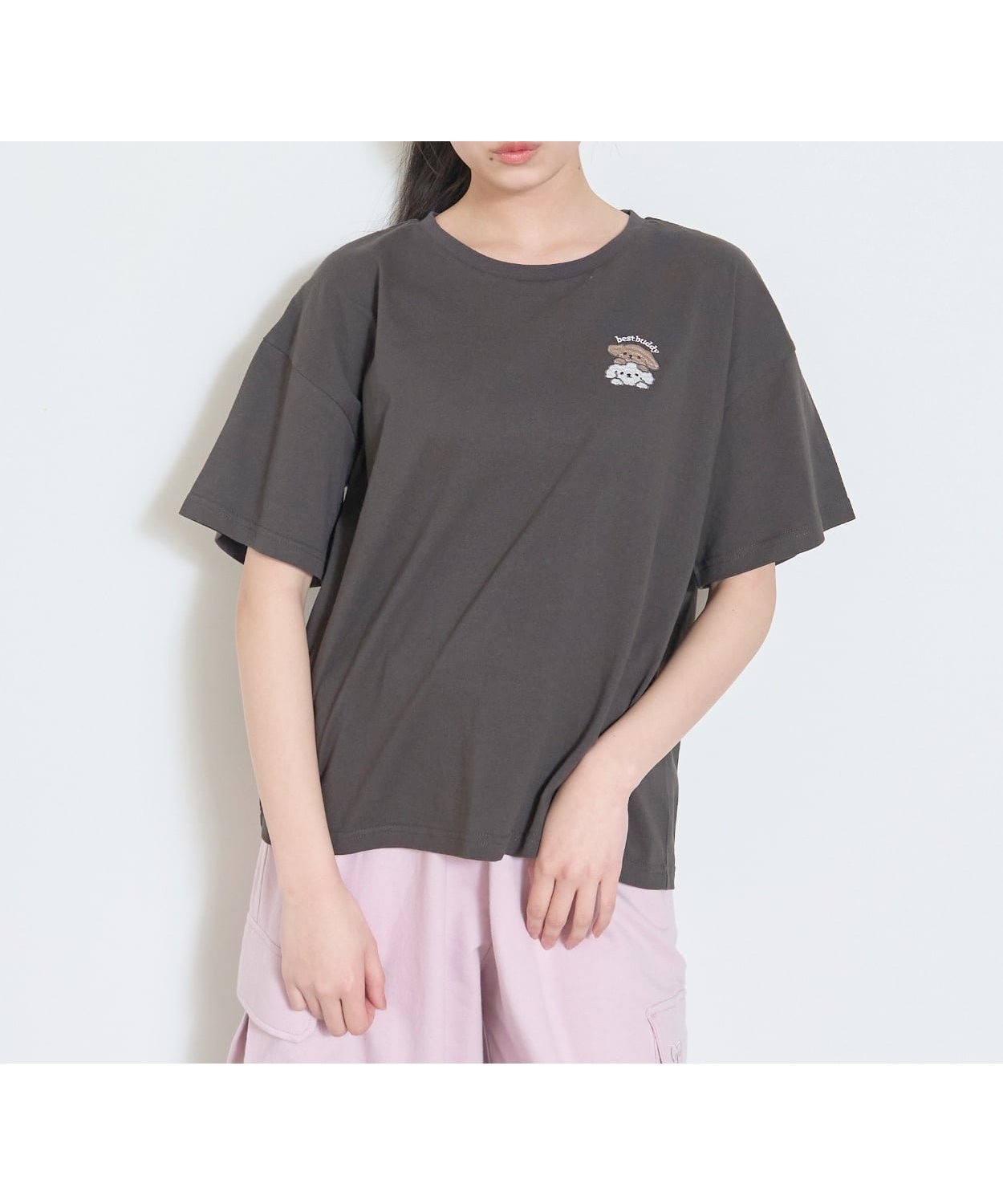 【ナルミヤ オンライン/NARUMIYA ONELINE / KIDS】の【綿100%/GOODPRICE】アニマルフレンズ4カットモチーフ半T インテリア・キッズ・メンズ・レディースファッション・服の通販 founy(ファウニー) 　ファッション　Fashion　キッズファッション　Fashion for Kids　グラフィック　Graphic, Graphic Design　チェック　Check, Plaid, Tartan　パーカー　Hoodie, Parka　ポケット　Pocket, Pocket Detail　モチーフ　Motif, Design Theme　ラベンダー　Lavender　半袖　Short Sleeve, Half Sleeve　犬　Dog　チャコール|ID: prp329100004983002 ipo3291000000037329593