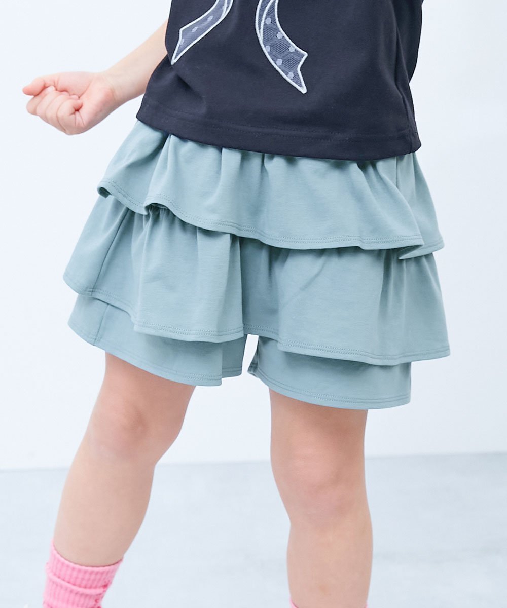 【デビロック/devirock / KIDS】の【片側ポケット付き】1分丈 ティアードスカパン 子供服 キッズ 女の子 膝上 26SS インテリア・キッズ・メンズ・レディースファッション・服の通販 founy(ファウニー) 　ファッション　Fashion　キッズファッション　Fashion for Kids　キャップ　Cap, Baseball Cap　ストレッチ　Stretch, Stretchy Fabric　ハンカチ　Handkerchief, Hanky　ポケット　Pocket, Pocket Detail　おすすめ　Recommended / Our Picks　2026年　2026　2026春夏・S/S　Spring/Summer 2026 SS26　004-ダスティブルー|ID: prp329100004983004 ipo3291000000037329602