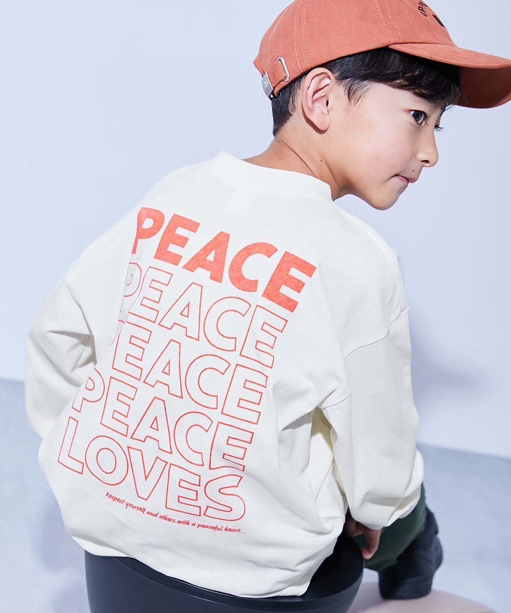 【デビロック/devirock / KIDS】の綿100% デビラボ BIGシルエット プリント袖リブ 長袖Tシャツ 子供服 キッズ 26SS インテリア・キッズ・メンズ・レディースファッション・服の通販 founy(ファウニー) 　ファッション　Fashion　キッズファッション　Fashion for Kids　キャップ　Cap, Baseball Cap　スニーカー　Sneakers, Trainers　トレンド　Trend, Trending Now　長袖　Long Sleeve, Full Sleeve　プリント　Print, Printed Pattern　おすすめ　Recommended / Our Picks　2026年　2026　2026春夏・S/S　Spring/Summer 2026 SS26　007-ロゴ3-オフホワイト|ID: prp329100004983007 ipo3291000000037329626