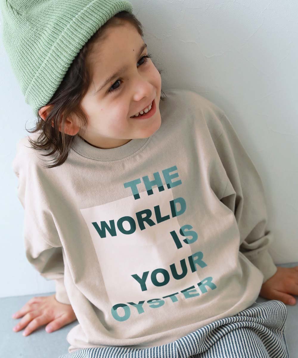 【デビロック/devirock / KIDS】の綿100% デビラボ BIGシルエット プリント袖リブ 長袖Tシャツ 子供服 キッズ 26SS インテリア・キッズ・メンズ・レディースファッション・服の通販 founy(ファウニー) 　ファッション　Fashion　キッズファッション　Fashion for Kids　キャップ　Cap, Baseball Cap　スニーカー　Sneakers, Trainers　トレンド　Trend, Trending Now　長袖　Long Sleeve, Full Sleeve　プリント　Print, Printed Pattern　おすすめ　Recommended / Our Picks　2026年　2026　2026春夏・S/S　Spring/Summer 2026 SS26　001-ロゴ-Lグレー|ID: prp329100004983007 ipo3291000000037329631