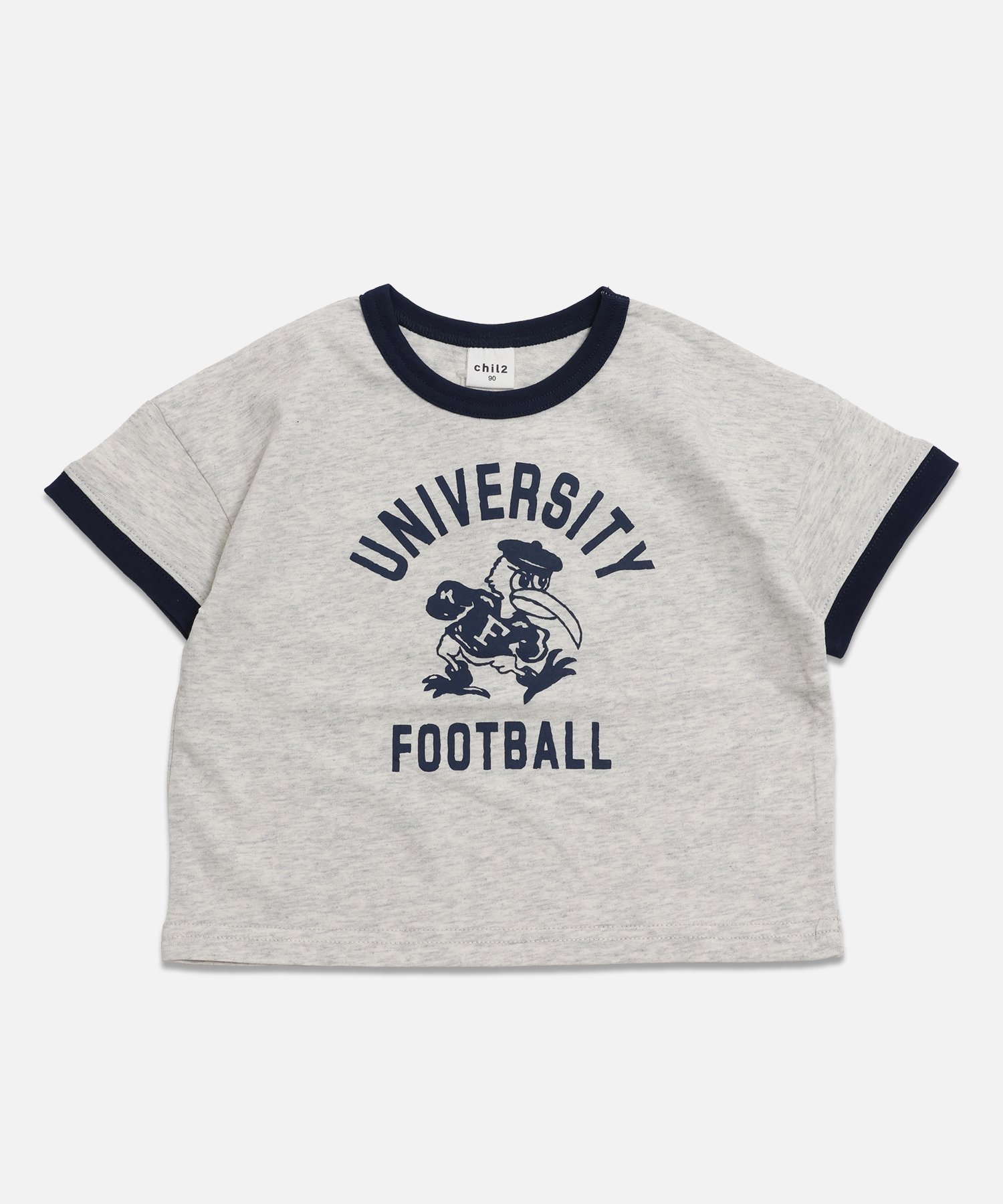 【チルツー/chil2 / KIDS】のプリントリンガー半袖Tシャツ インテリア・キッズ・メンズ・レディースファッション・服の通販 founy(ファウニー) 　ファッション　Fashion　キッズファッション　Fashion for Kids　半袖　Short Sleeve, Half Sleeve　Dフットボール/オートミール|ID: prp329100004983008 ipo3291000000037329636