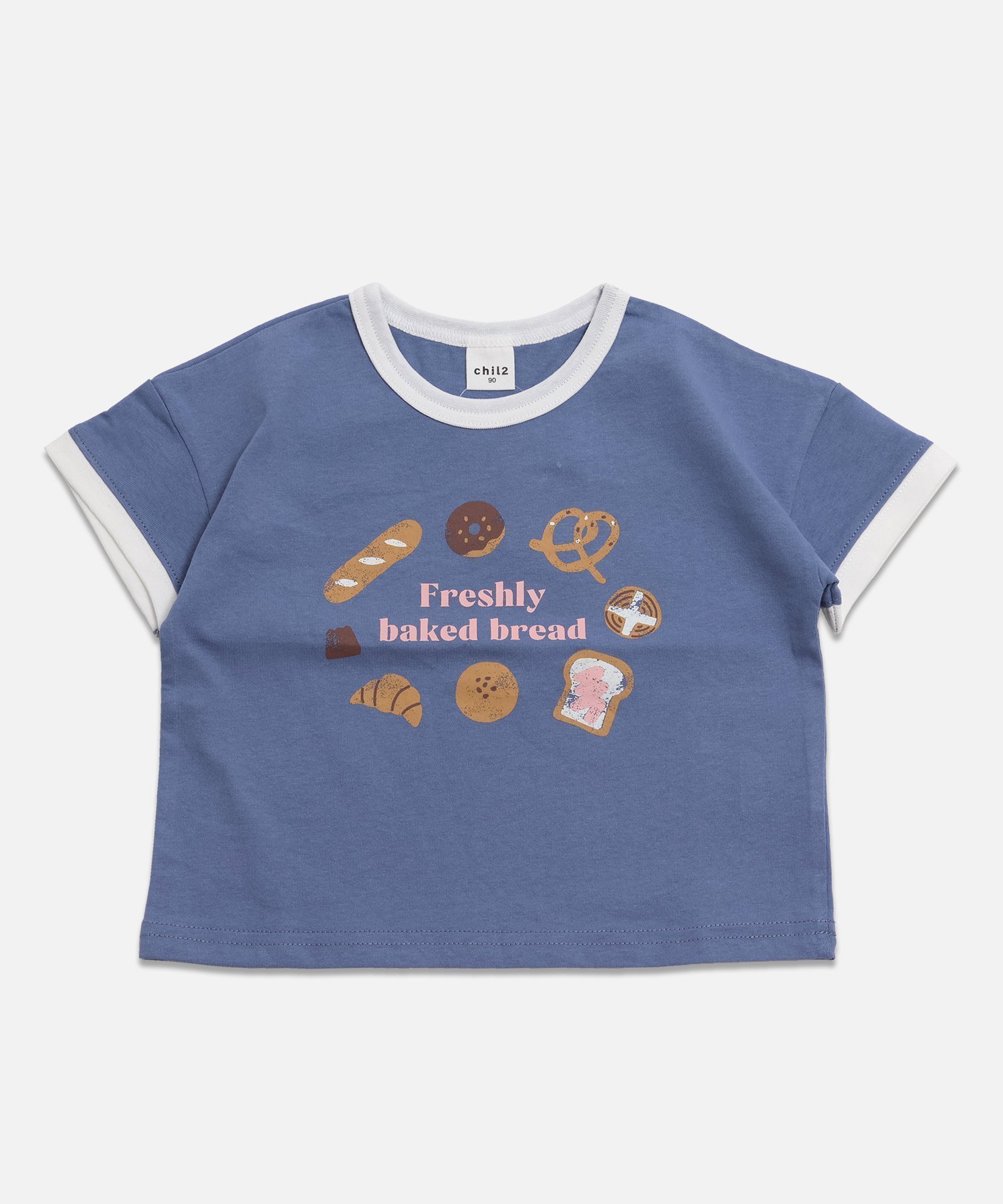 【チルツー/chil2 / KIDS】のプリントリンガー半袖Tシャツ インテリア・キッズ・メンズ・レディースファッション・服の通販 founy(ファウニー) 　ファッション　Fashion　キッズファッション　Fashion for Kids　半袖　Short Sleeve, Half Sleeve　Iパン祭り/Sブルー|ID: prp329100004983008 ipo3291000000037329641