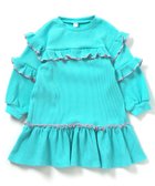 【エフオー オンラインストア/F.O.Online Store / KIDS】のワッフルメニーフリルワンピース 大人の最旬トレンドファッション＆コーディネート founy(ファウニー) ファッション Fashion キッズファッション Fashion for Kids ワンピース Dresses おすすめ Recommended / Our Picks デニム Denim, Jeans Material フリル Frill, Ruffle プリント Print, Printed Pattern レギンス Leggings, Stretch Pants ワッフル Waffle, Waffle Knit 春 Spring thumbnail ターコイズブルー|ID: prp329100004983010 ipo3291000000037329654