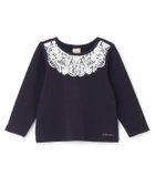 【ナルミヤ オンライン/NARUMIYA ONELINE / KIDS】のヨークレース長袖Tシャツ 大人の最旬トレンドファッション＆コーディネート founy(ファウニー) ファッション Fashion キッズファッション Fashion for Kids パターン Pattern, Design Print ボーダー Border, Stripe ポケット Pocket, Pocket Detail ヨーク Yoke, Yoke Design レース Lace, Lace Fabric エレガント 上品 Elegant 無地 Plain, Solid Color 長袖 Long Sleeve, Full Sleeve thumbnail 紺|ID: prp329100004983017 ipo3291000000037329697
