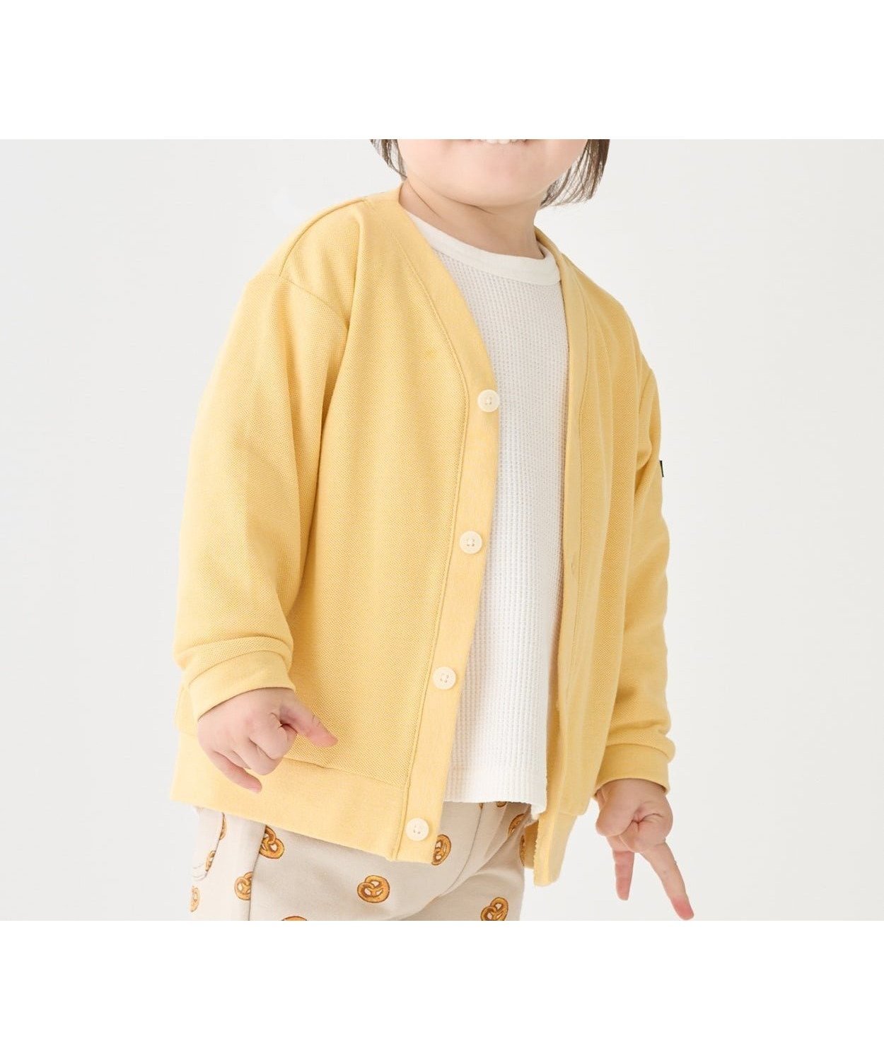 【ナルミヤ オンライン/NARUMIYA ONELINE / KIDS】の【花粉防止】カットカーディガン インテリア・キッズ・メンズ・レディースファッション・服の通販 founy(ファウニー) 　ファッション　Fashion　キッズファッション　Fashion for Kids　カーディガン　Cardigan, Knitwear　シンプル　Simple, Minimal　ポケット　Pocket, Pocket Detail　黄|ID: prp329100004983018 ipo3291000000037329700