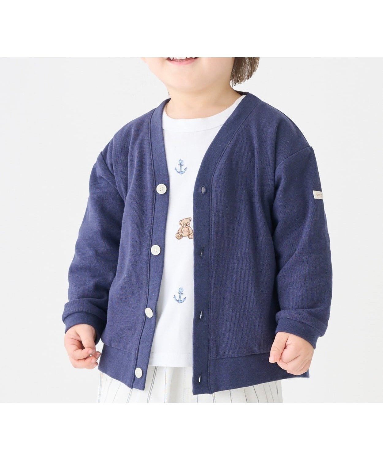【ナルミヤ オンライン/NARUMIYA ONELINE / KIDS】の【花粉防止】カットカーディガン インテリア・キッズ・メンズ・レディースファッション・服の通販 founy(ファウニー) 　ファッション　Fashion　キッズファッション　Fashion for Kids　カーディガン　Cardigan, Knitwear　シンプル　Simple, Minimal　ポケット　Pocket, Pocket Detail　紺|ID: prp329100004983018 ipo3291000000037329701