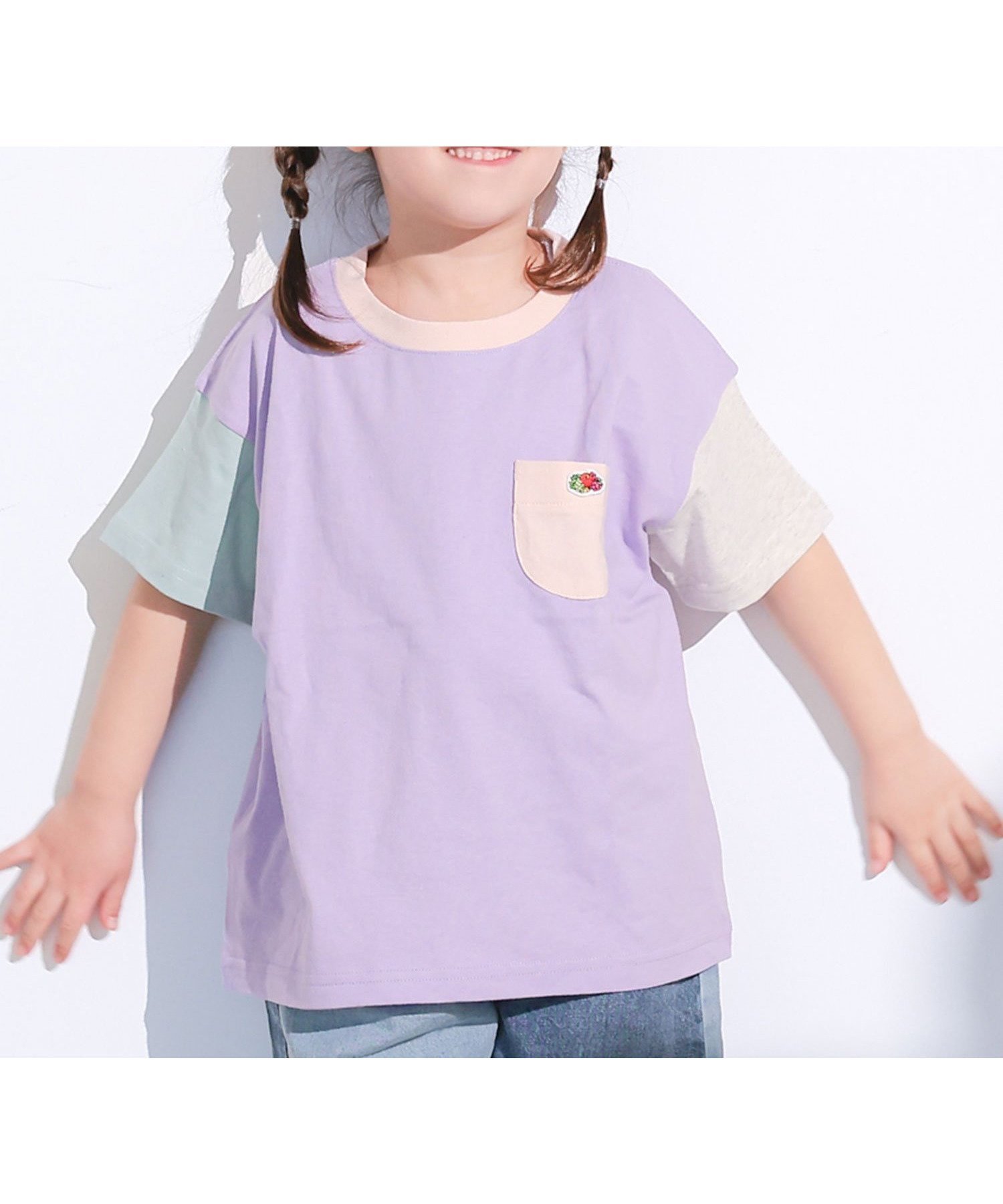 【その他のブランド/Other】のフルーツオブザルーム 半袖ポケT インテリア・キッズ・メンズ・レディースファッション・服の通販 founy(ファウニー) 　ファッション　Fashion　キッズファッション　Fashion for Kids　シンプル　Simple, Minimal　デニム　Denim, Jeans Material　ハーフ　Half, Half-Length　ベーシック　Basic, Essential　ボトム　Bottoms, Lower Wear　ポケット　Pocket, Pocket Detail　別注　Limited Edition, Custom Order　半袖　Short Sleeve, Half Sleeve　おすすめ　Recommended / Our Picks　ラベンダーCZ|ID: prp329100004983033 ipo3291000000037329829