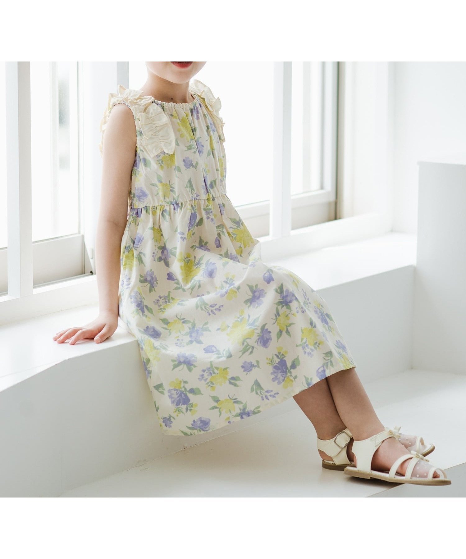 【ブランシェス/branshes / KIDS】の【ときめきワンピース】肩フリルワンピース インテリア・キッズ・メンズ・レディースファッション・服の通販 founy(ファウニー) 　ファッション　Fashion　キッズファッション　Fashion for Kids　ワンピース　Dresses　シャーリング　Shirring, Ruched　フリル　Frill, Ruffle　ポケット　Pocket, Pocket Detail　アイボリー|ID: prp329100004983047 ipo3291000000037329928