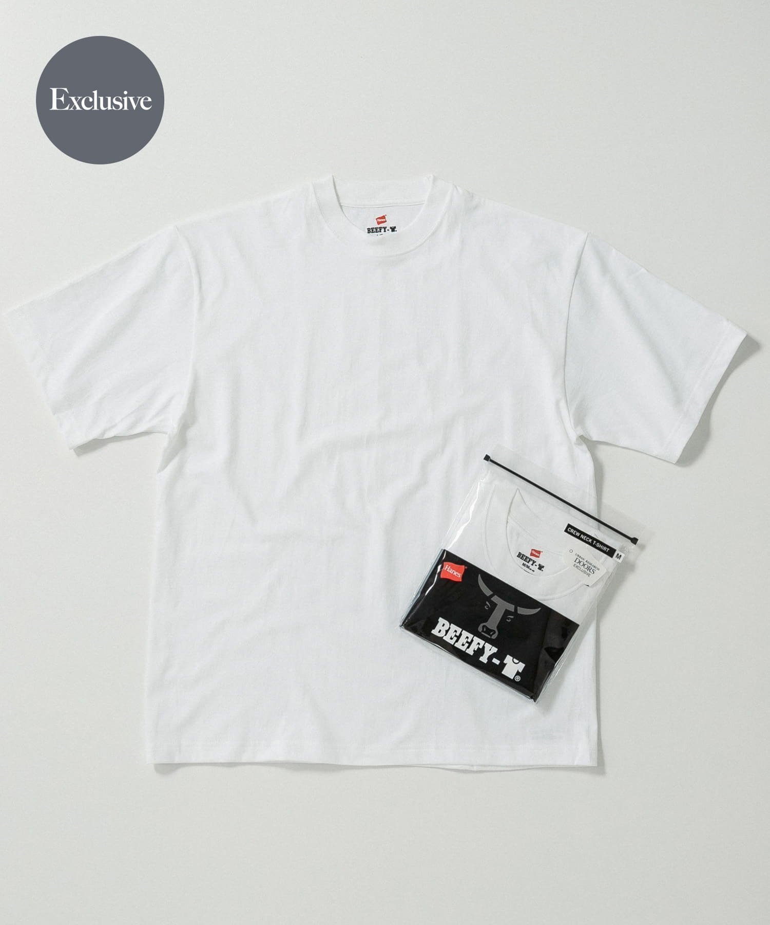 【アーバンリサーチ ドアーズ/URBAN RESEARCH DOORS / MEN】の『別注』HANES×DOORS BEEFY-T DOORS FIT SHORT-SLEEVE インテリア・キッズ・メンズ・レディースファッション・服の通販 founy(ファウニー) 　ファッション　Fashion　メンズファッション　Fashion for Men　アンダー　Underwear Essentials　インナー　Innerwear　ジャケット　Jacket, Outerwear　スペシャル　Special, Limited Edition　パターン　Pattern, Design Print　フィット　Fit, Slim Fit　ベーシック　Basic, Essential　別注　Limited Edition, Custom Order　リラックス　Relax, Relaxed Fit　S/S・春夏　SS, Spring/Summer, Warm Season　おすすめ　Recommended / Our Picks　夏　Summer　2026年　2026　2026春夏・S/S　Spring/Summer 2026 SS26　ホワイト|ID: prp329100004983069 ipo3291000000037330055