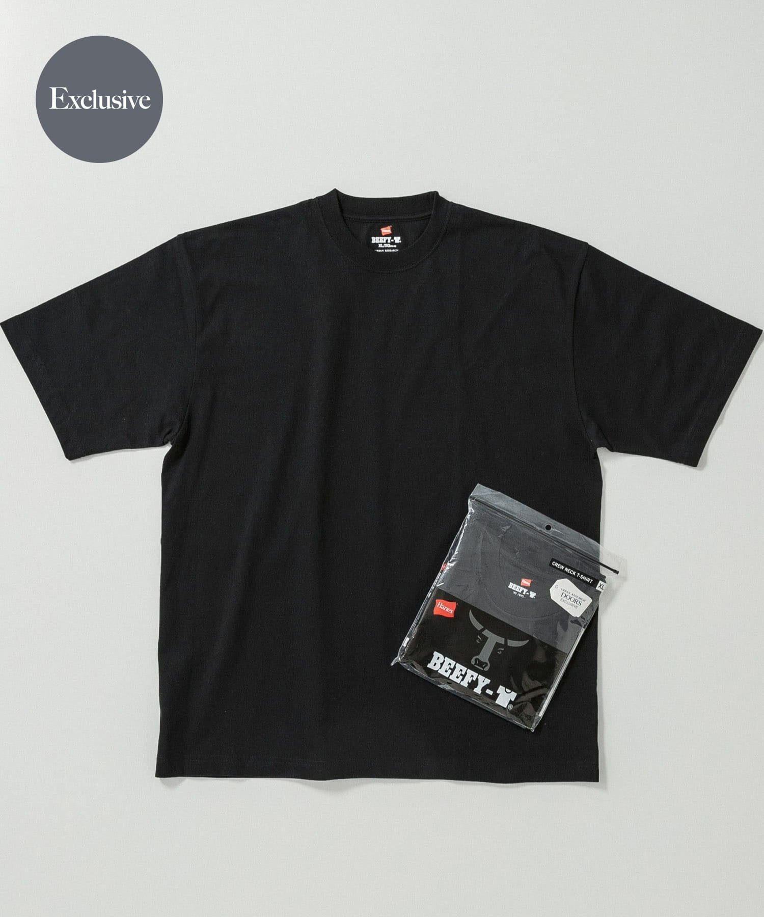【アーバンリサーチ ドアーズ/URBAN RESEARCH DOORS / MEN】の『別注』HANES×DOORS BEEFY-T DOORS FIT SHORT-SLEEVE インテリア・キッズ・メンズ・レディースファッション・服の通販 founy(ファウニー) 　ファッション　Fashion　メンズファッション　Fashion for Men　アンダー　Underwear Essentials　インナー　Innerwear　ジャケット　Jacket, Outerwear　スペシャル　Special, Limited Edition　パターン　Pattern, Design Print　フィット　Fit, Slim Fit　ベーシック　Basic, Essential　別注　Limited Edition, Custom Order　リラックス　Relax, Relaxed Fit　S/S・春夏　SS, Spring/Summer, Warm Season　おすすめ　Recommended / Our Picks　夏　Summer　2026年　2026　2026春夏・S/S　Spring/Summer 2026 SS26　ブラック|ID: prp329100004983069 ipo3291000000037330059