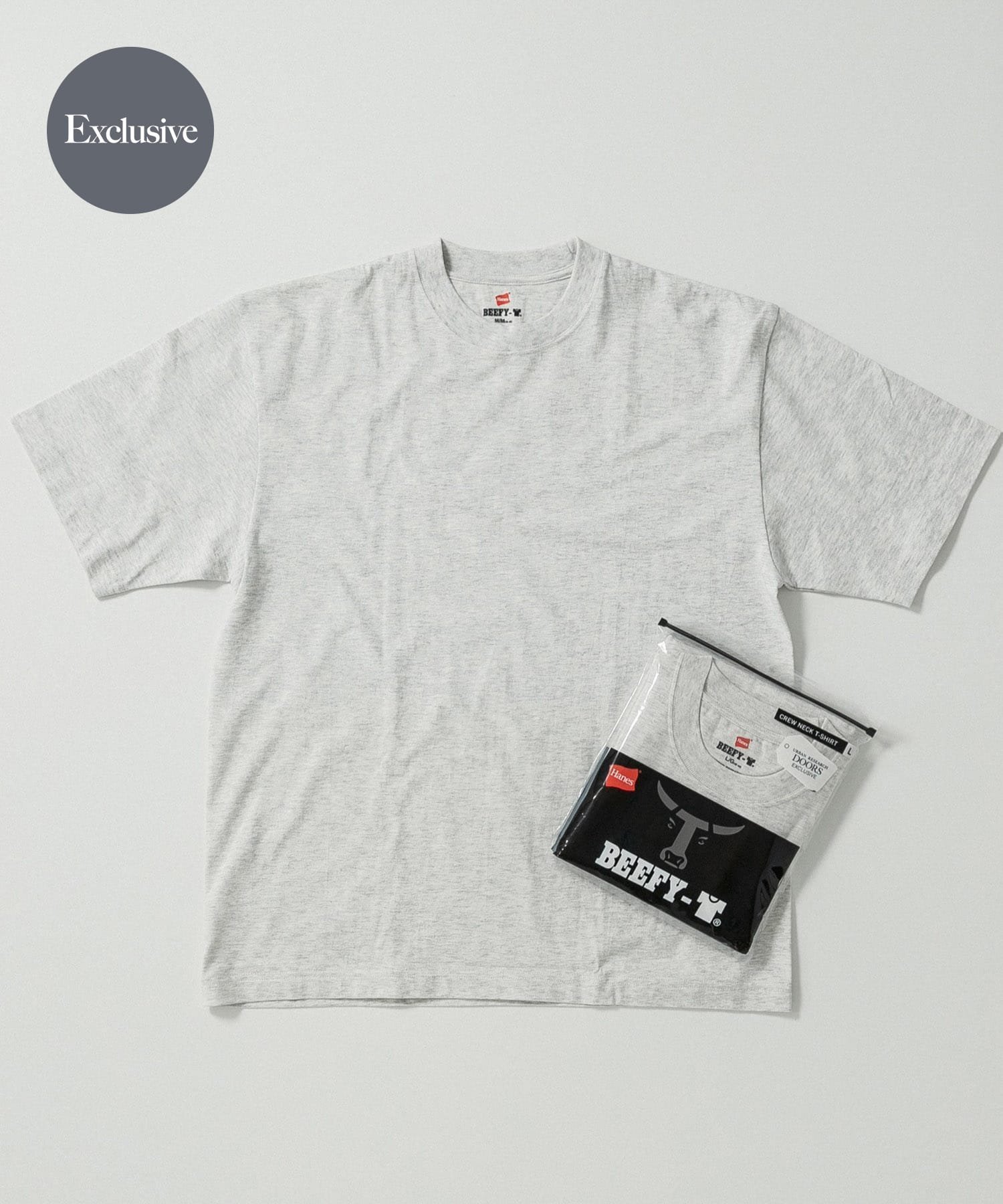 【アーバンリサーチ ドアーズ/URBAN RESEARCH DOORS / MEN】の『別注』HANES×DOORS BEEFY-T DOORS FIT SHORT-SLEEVE インテリア・キッズ・メンズ・レディースファッション・服の通販 founy(ファウニー) 　ファッション　Fashion　メンズファッション　Fashion for Men　アンダー　Underwear Essentials　インナー　Innerwear　ジャケット　Jacket, Outerwear　スペシャル　Special, Limited Edition　パターン　Pattern, Design Print　フィット　Fit, Slim Fit　ベーシック　Basic, Essential　別注　Limited Edition, Custom Order　リラックス　Relax, Relaxed Fit　S/S・春夏　SS, Spring/Summer, Warm Season　おすすめ　Recommended / Our Picks　夏　Summer　2026年　2026　2026春夏・S/S　Spring/Summer 2026 SS26　グレー|ID: prp329100004983069 ipo3291000000037330060