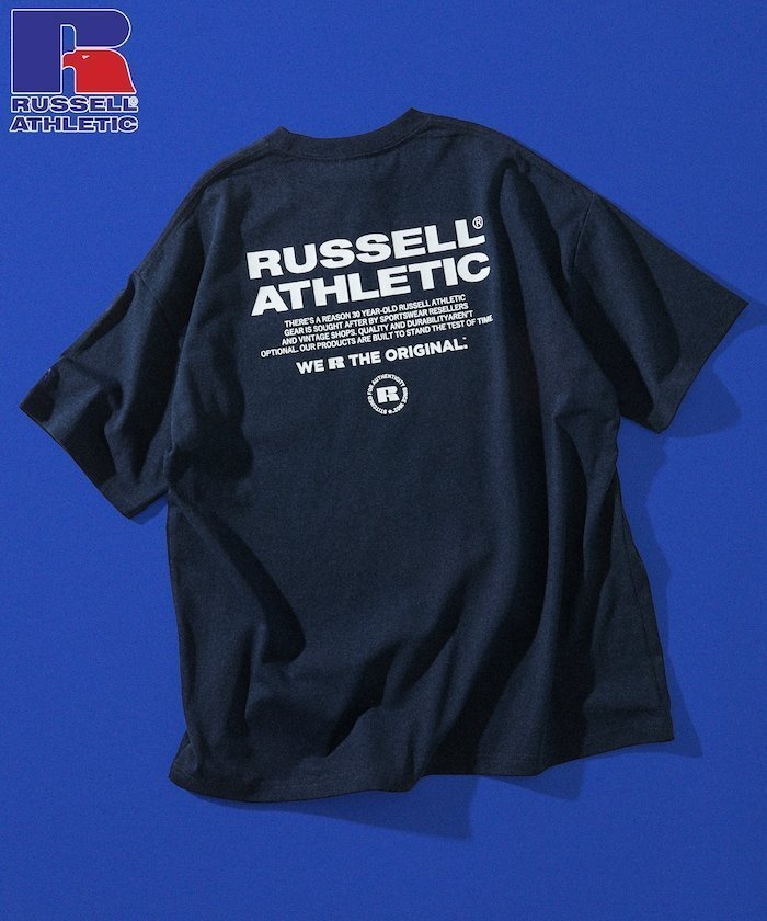 【フリークスストア/FREAK'S STORE】の限定展開 RUSSEL ATHLETIC×FREAK S STORE 別注 ビッグシルエット ロゴバックプリント ポケットTシャツ インテリア・キッズ・メンズ・レディースファッション・服の通販 founy(ファウニー) 　ファッション　Fashion　レディースファッション　Fashion for Women　トップス・カットソー　Cut & Sew Tops　シャツ・ブラウス・オフィスカジュアル　Elegant Blouses & Button-Ups　ロングTシャツ・Tシャツ　Longline T-Shirts & Tees　バッグ　Bags　ヴィンテージ　Vintage Style　カーゴパンツ　Cargo Pants, Utility Pants　ショーツ　Shorts, Short Pants　デニム　Denim, Jeans Material　トレンド　Trend, Trending Now　人気　Popular, Best Seller　ビッグ　Big, Oversized　フロント　Front, Front Design　プリント　Print, Printed Pattern　ボトム　Bottoms, Lower Wear　ポケット　Pocket, Pocket Detail　別注　Limited Edition, Custom Order　リラックス　Relax, Relaxed Fit　ワイド　Wide, Wide Fit　ワンポイント　One Point, Statement Accent　S/S・春夏　SS, Spring/Summer, Warm Season　おすすめ　Recommended / Our Picks　夏　Summer　2026年　2026　2026春夏・S/S　Spring/Summer 2026 SS26　ネイビー|ID: prp329100004983071 ipo3291000000037330073