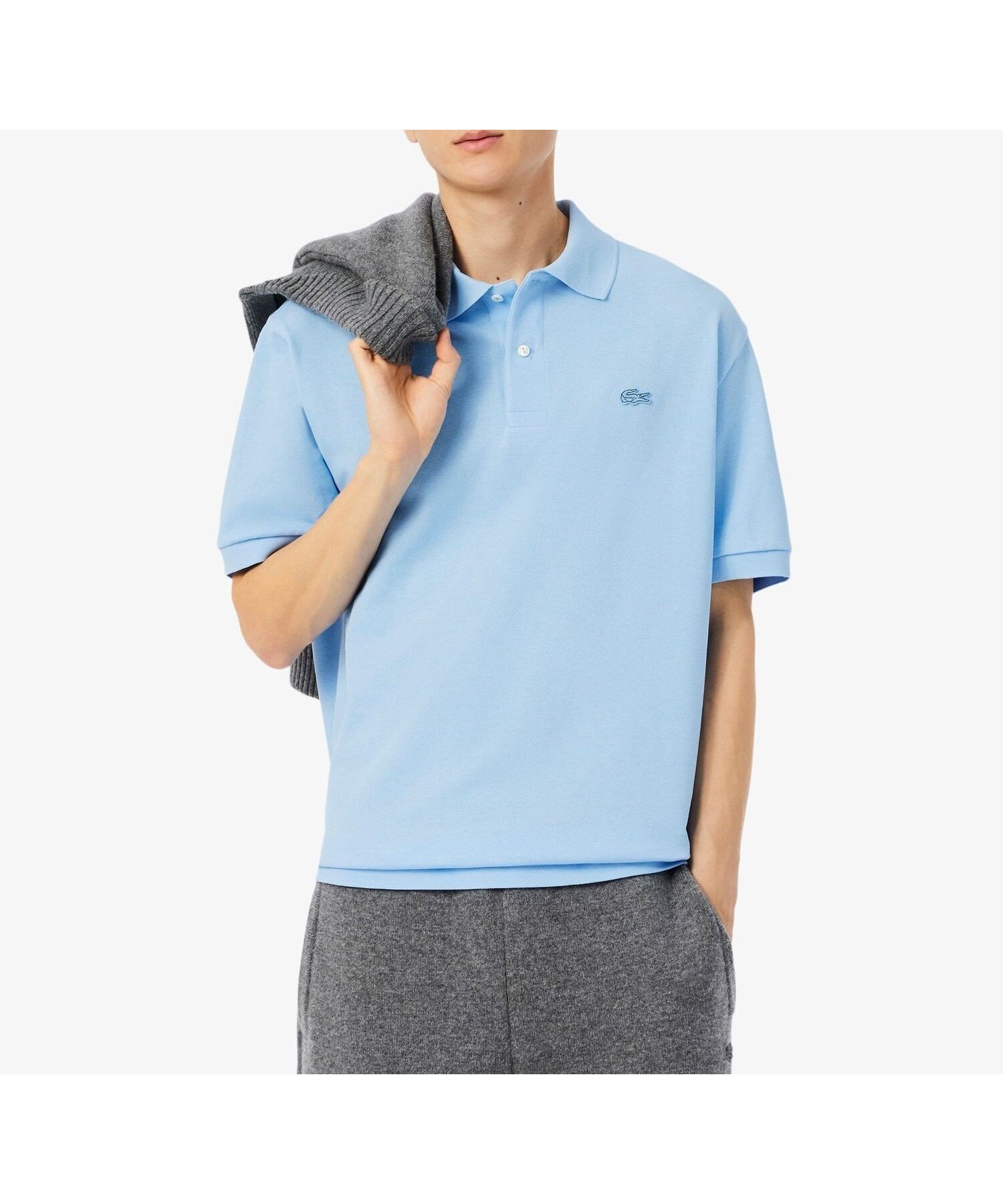 【ラコステ/LACOSTE / MEN】のヘビーウェイトルーズフィットポロシャツ インテリア・キッズ・メンズ・レディースファッション・服の通販 founy(ファウニー) 　ファッション　Fashion　メンズファッション　Fashion for Men　ショルダー　Shoulder, Shoulder Strap　トレンド　Trend, Trending Now　ドロップ　Drop Shoulder, Dropped Style　鹿の子　Piqué, Kanoko Fabric　ライトブルー|ID: prp329100004983087 ipo3291000000037330160