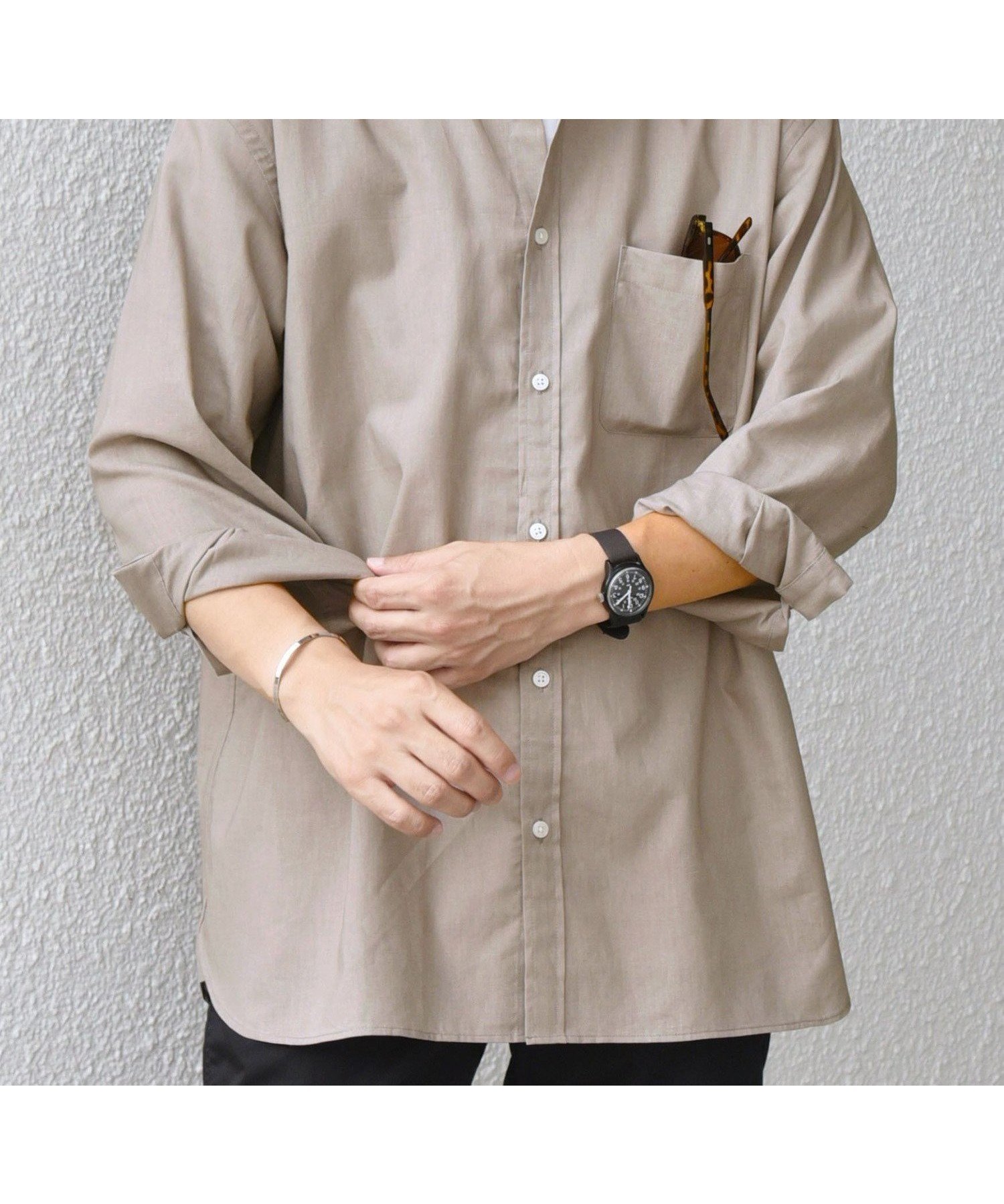 【シップス/SHIPS / MEN】のSHIPS any コットン/リネン 7分袖 レギュラー シャツ インテリア・キッズ・メンズ・レディースファッション・服の通販 founy(ファウニー) 　ファッション　Fashion　メンズファッション　Fashion for Men　カフス　Cuff Design　ストライプ　Stripe, Striped Pattern　ベーシック　Basic, Essential　羽織　Haori, Light Jacket　リネン　Linen, Linen Fabric　レギュラー　Regular, Standard Fit　おすすめ　Recommended / Our Picks　夏　Summer　ベージュ|ID: prp329100004983099 ipo3291000000037330240
