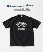 【ジャーナルスタンダード レリューム/JOURNAL STANDARD relume / MEN】のCHAMPION / チャンピオン 別注 T1011 カレッジプリント Tシャツ 大人の最旬トレンドファッション＆コーディネート founy(ファウニー) ファッション Fashion メンズファッション Fashion for Men アイビー Ivy Pattern ヴィンテージ Vintage Style スポーツ Sports, Activewear ニューヨーク New York, NYC Style フィット Fit, Slim Fit プリント Print, Printed Pattern 別注 Limited Edition, Custom Order モチーフ Motif, Design Theme 夏 Summer thumbnail ブラック B|ID: prp329100004983102 ipo3291000000037330255