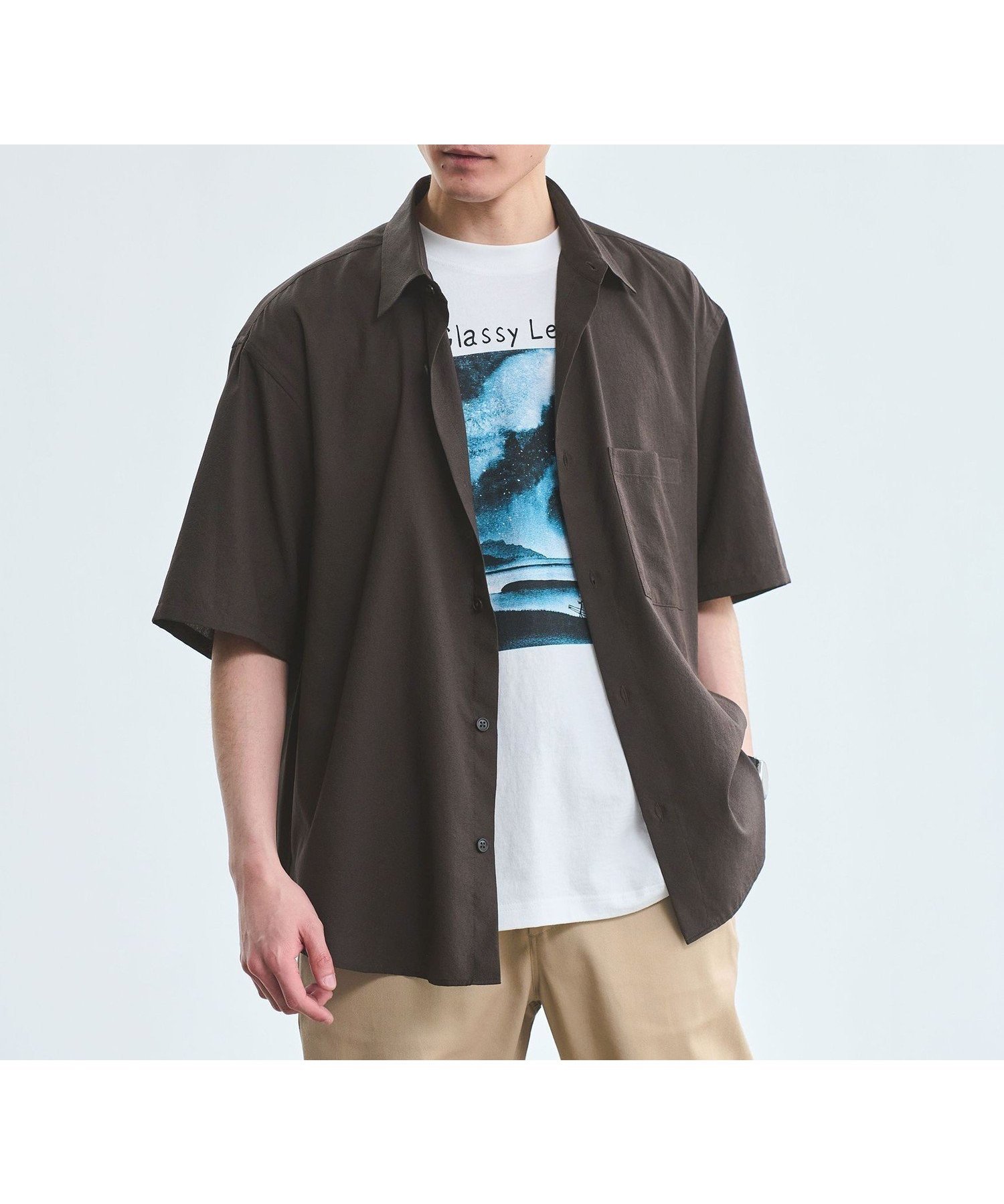 【ユナイテッドアローズ/UNITED ARROWS / MEN】のDotAir ボックス レギュラーカラー シャツ インテリア・キッズ・メンズ・レディースファッション・服の通販 founy(ファウニー) 　ファッション　Fashion　メンズファッション　Fashion for Men　カットソー　Cut and Sewn Top　シンプル　Simple, Minimal　スタイリッシュ　Stylish, Fashionable　スポーティ　Sporty, Casual Athletic　セットアップ　Set-Up, Coordinated Outfit　ボックス　Boxy, Box Shape　ポケット　Pocket, Pocket Detail　半袖　Short Sleeve, Half Sleeve　メッシュ　Mesh, Net Fabric　ラウンド　Round, Round Neck　レギュラー　Regular, Standard Fit　ワイド　Wide, Wide Fit　アウトレット　Outlet / Clearance　おすすめ　Recommended / Our Picks　夏　Summer　DK.BROWN|ID: prp329100004983120 ipo3291000000037330363