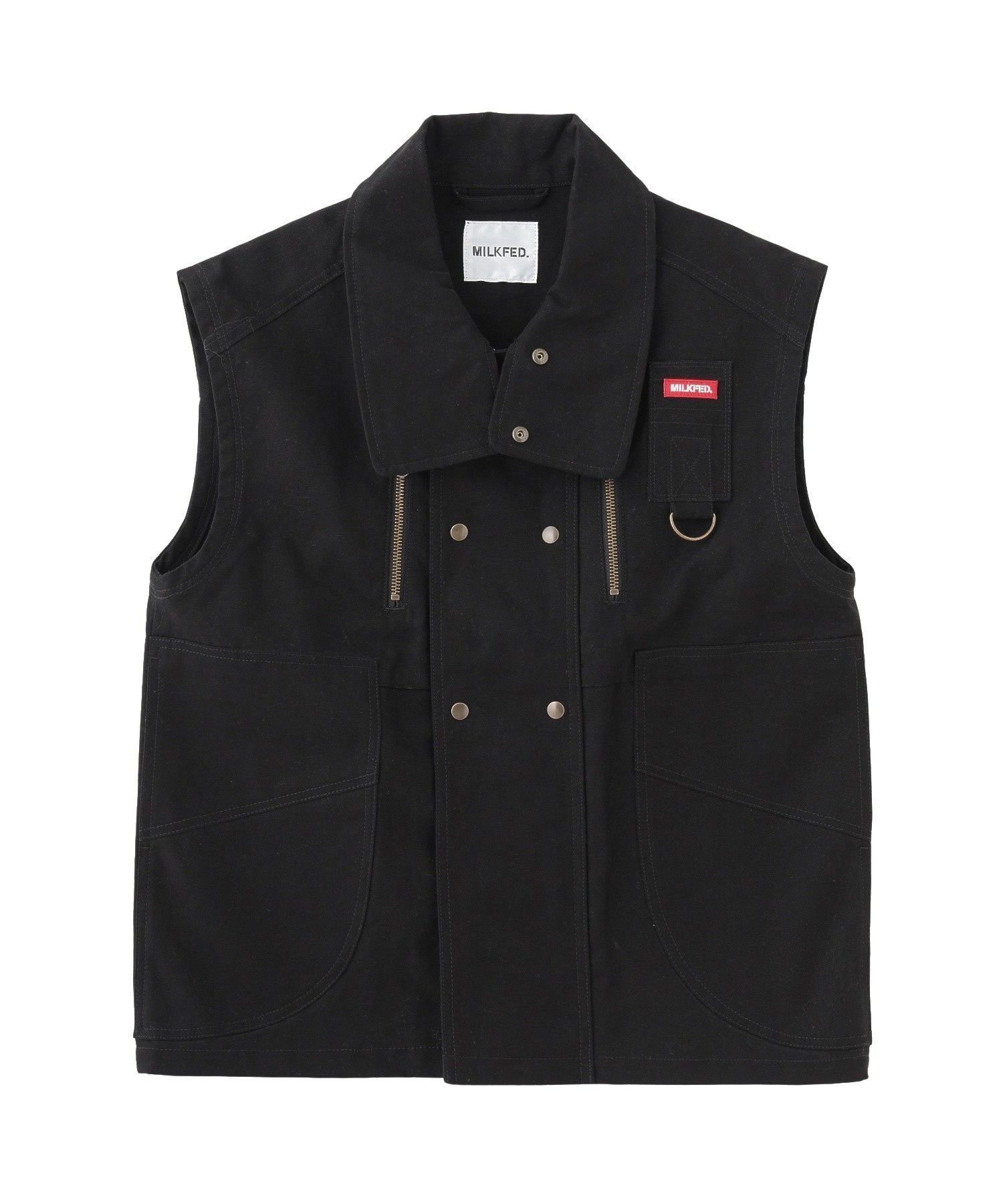 【ミルクフェド/MILKFED.】のDEFORMED COLLAR DUCK VEST 大人の最旬トレンドファッション＆コーディネート founy(ファウニー) 　ファッション　Fashion　レディースファッション　Fashion for Women　アウター　Coat / Outerwear Collection　トップス・カットソー　Cut & Sew Tops　ベスト&ジレ / 重ね着スタイル　Vests & Gilets　ガーリー　Girly, Feminine Style　スタンド　Stand Collar, Upright Stand　ダブル　Double, Double-Breasted　チェック　Check, Plaid, Tartan　ベスト　Vest, Waistcoat　ボトム　Bottoms, Lower Wear　ポケット　Pocket, Pocket Detail　おすすめ　Recommended / Our Picks　 other-1|ID: prp329100004983145 ipo3291000000037330495